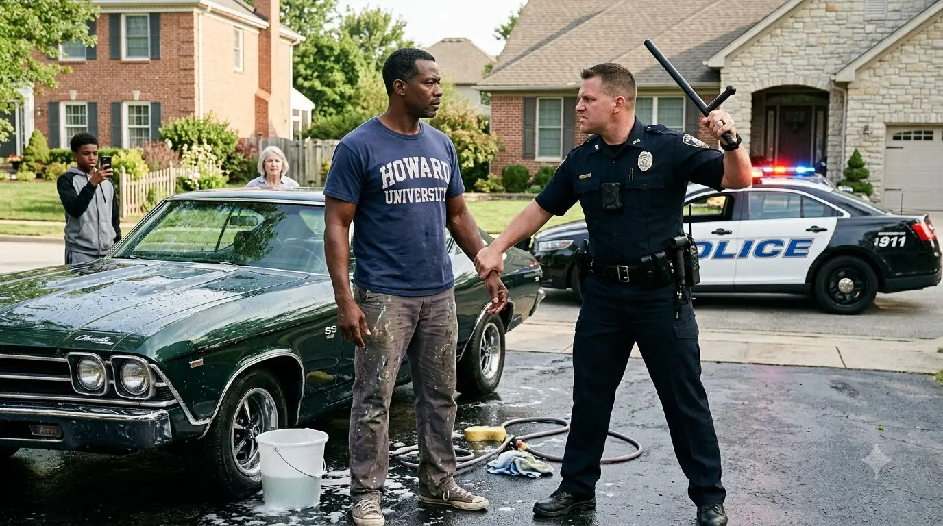 Cop Harasses A Man Washing His Car — Didn't Know Who He Was