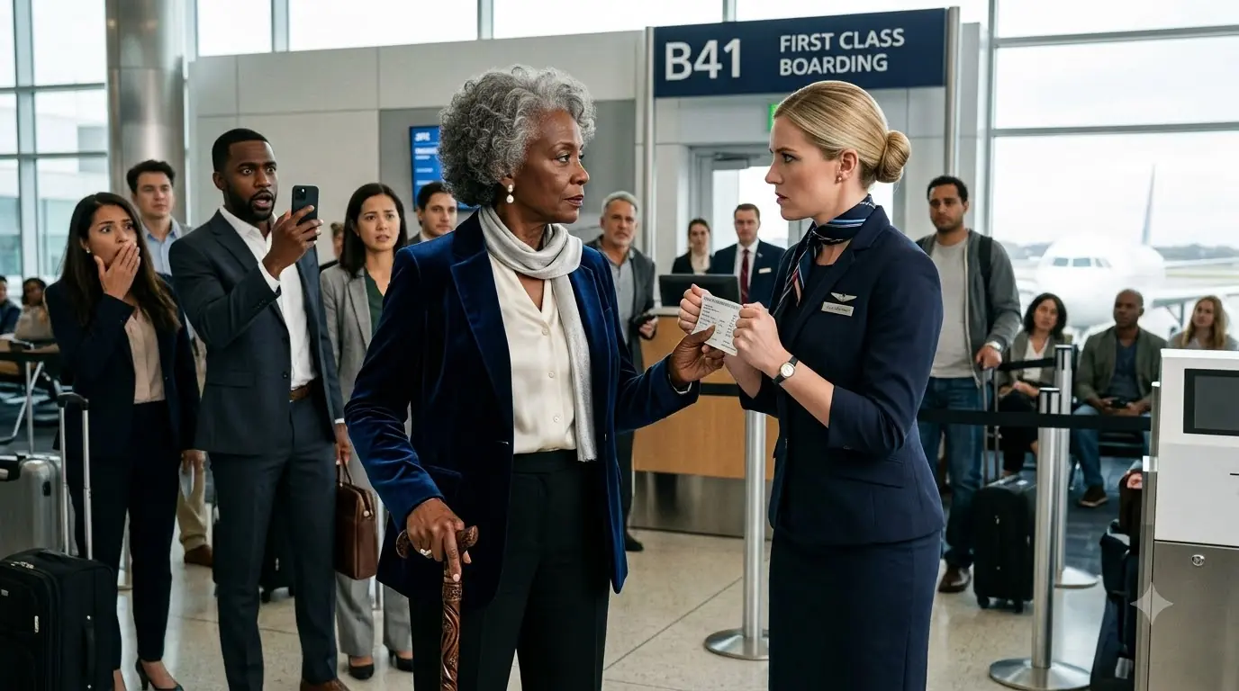 Flight Attendant Tears An Old Woman's Ticket — Not Knowing She’s the Airline Owner
