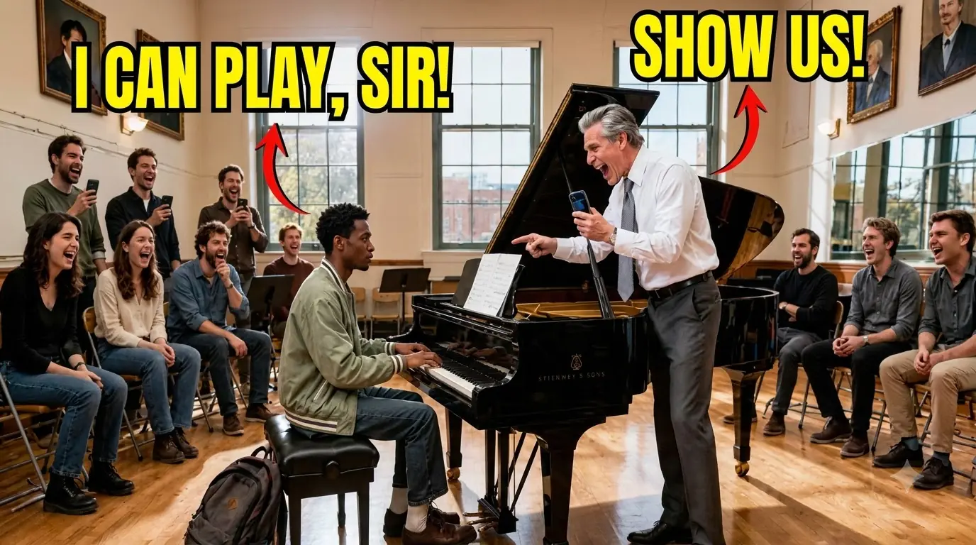 "Show Us!" Teacher Drags Black Boy to Piano Before Class — Tears Fall When He Hits the First Note
