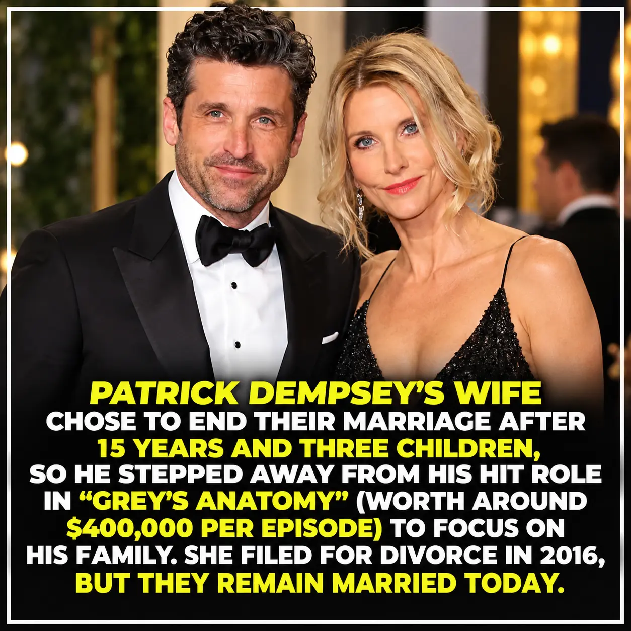 Patrick Dempsey Walked Away From Grey’s Anatomy as His Marriage Faced a Breaking Point