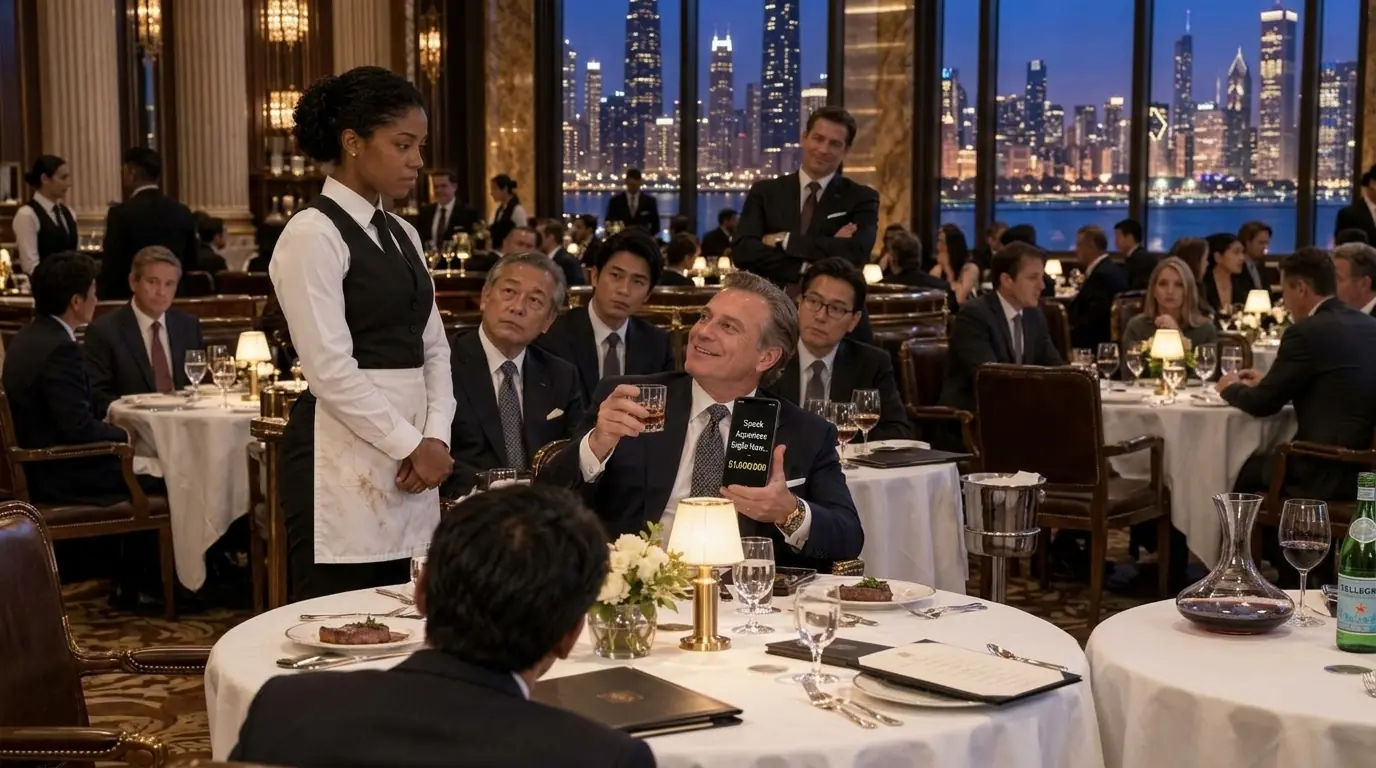 Billionaire Bets Black Waitress $1M She Can't Speak Japanese — Her Response Left the Room Silent