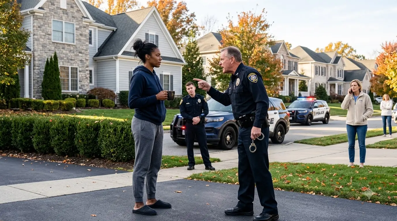 Police Demanded ID From a Woman Standing in Her Own Driveway — Then the Officer Learned Who Was Teaching His Department the Next Morning
