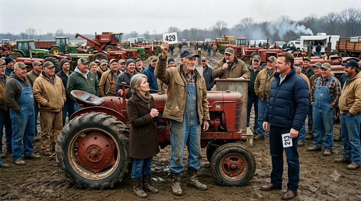 Millionaire Dressed Like a Poor Farmer at an Auction — Then He Saw a Widow Selling Her Last Tractor