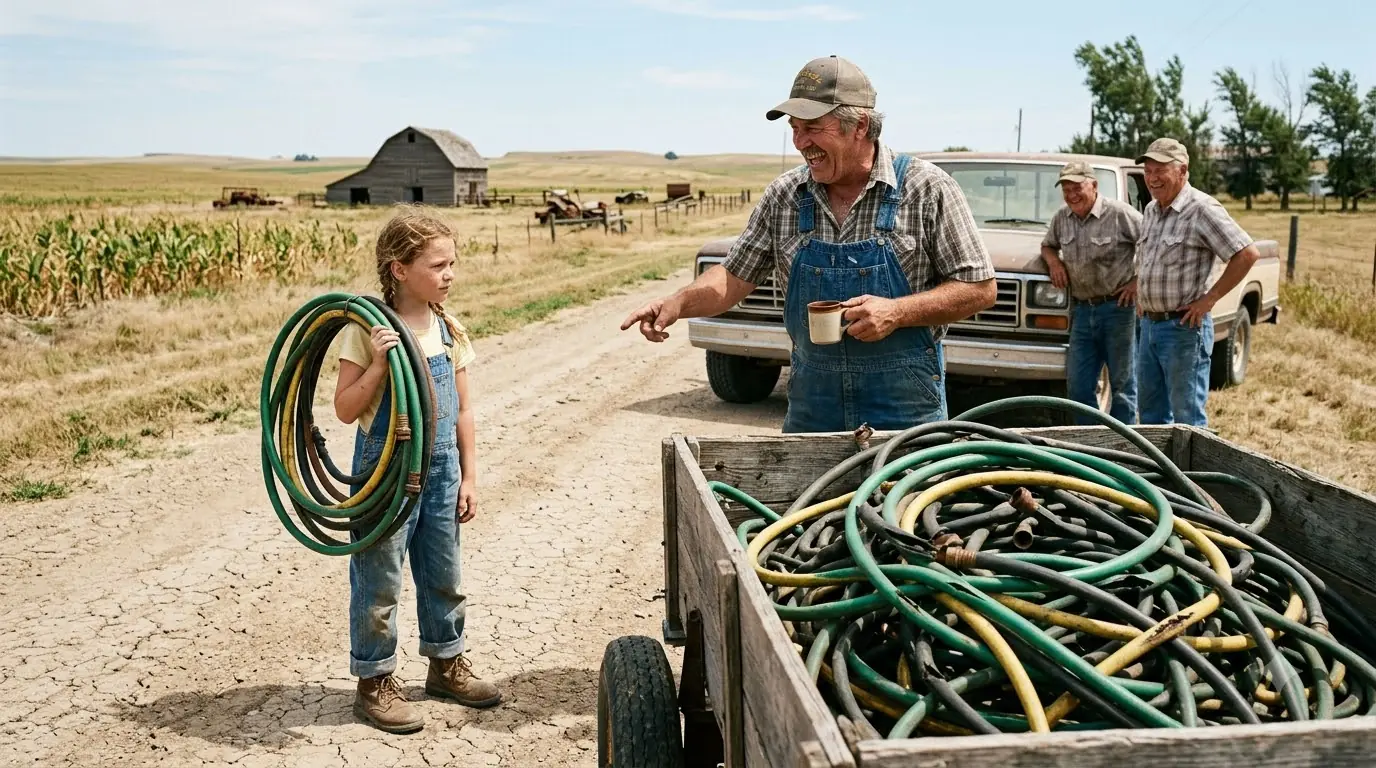Everyone Laughed When a Little Girl Collected Their Broken Garden Hoses — Until They Saw Her Harvest