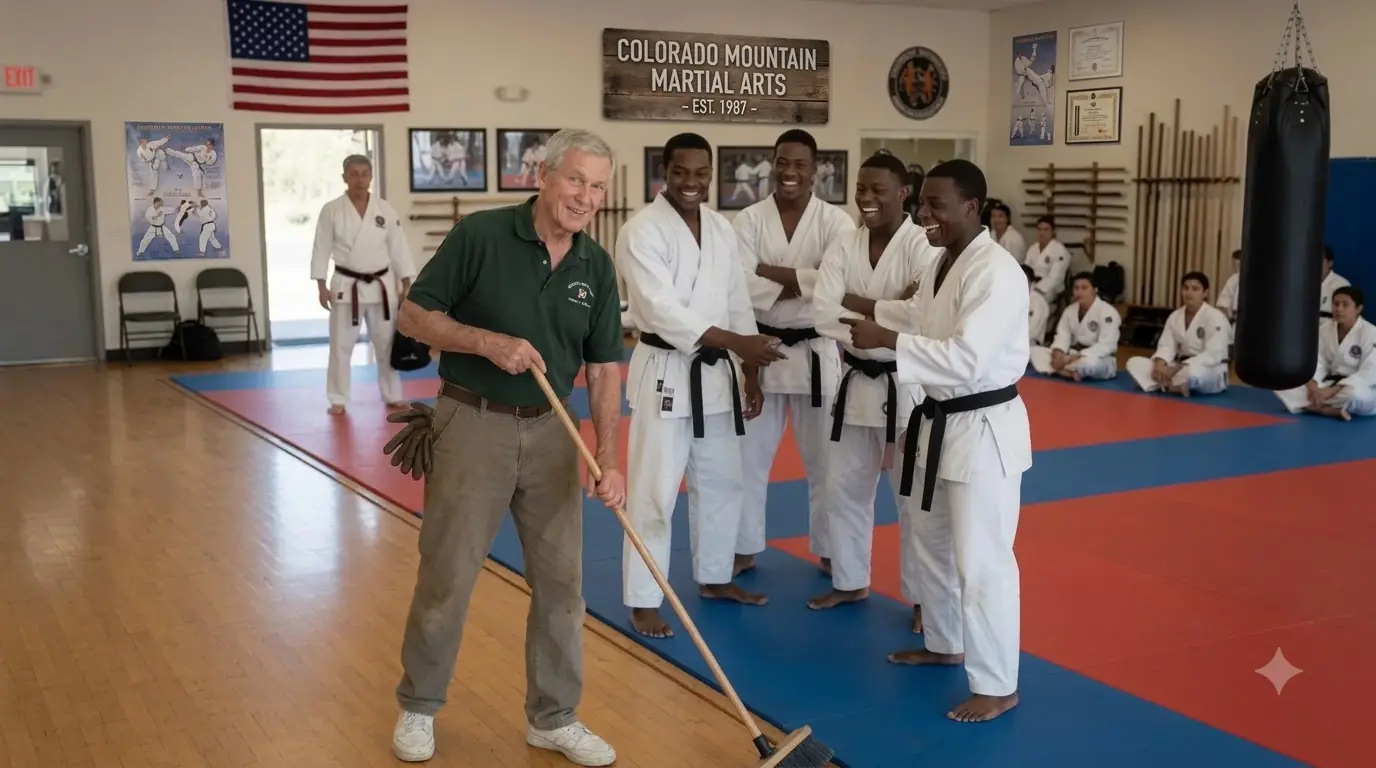 The Dojo’s Janitor Took on a Black Belt’s Challenge — One Move Made Everyone See Him Differently