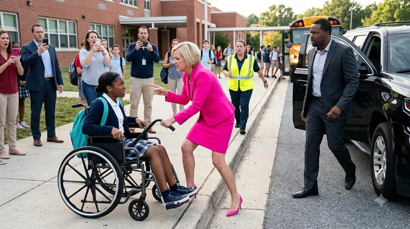 She Took a Girl’s Wheelchair Outside School — Then the Dismissal Line Went Silent
