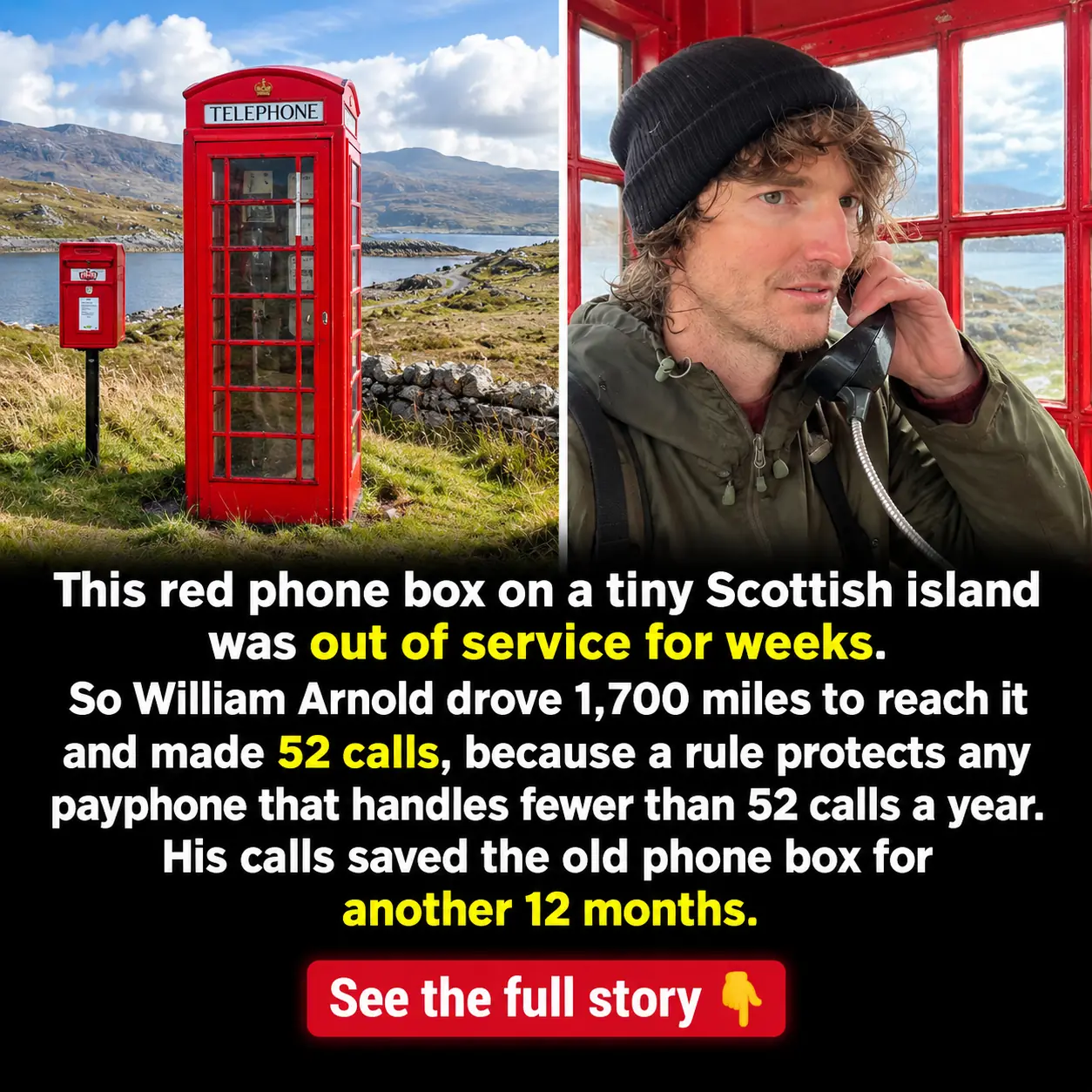 Man Drives 1,700 Miles and Makes 52 Calls to Save a Historic Red Phone Box