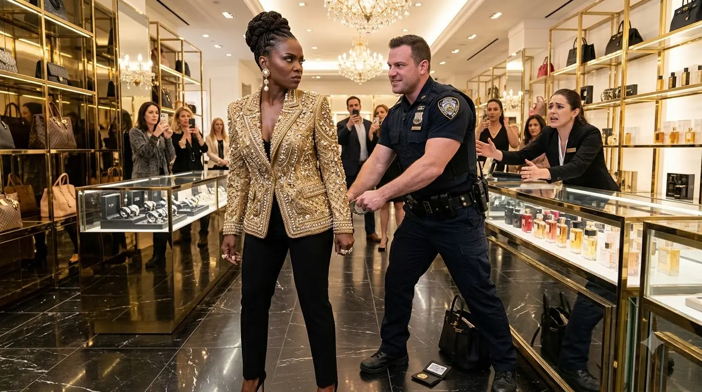 A Police Officer Handcuffed a Black Woman Inside a Luxury Store — Then One Small Case Silenced the Entire Precinct
