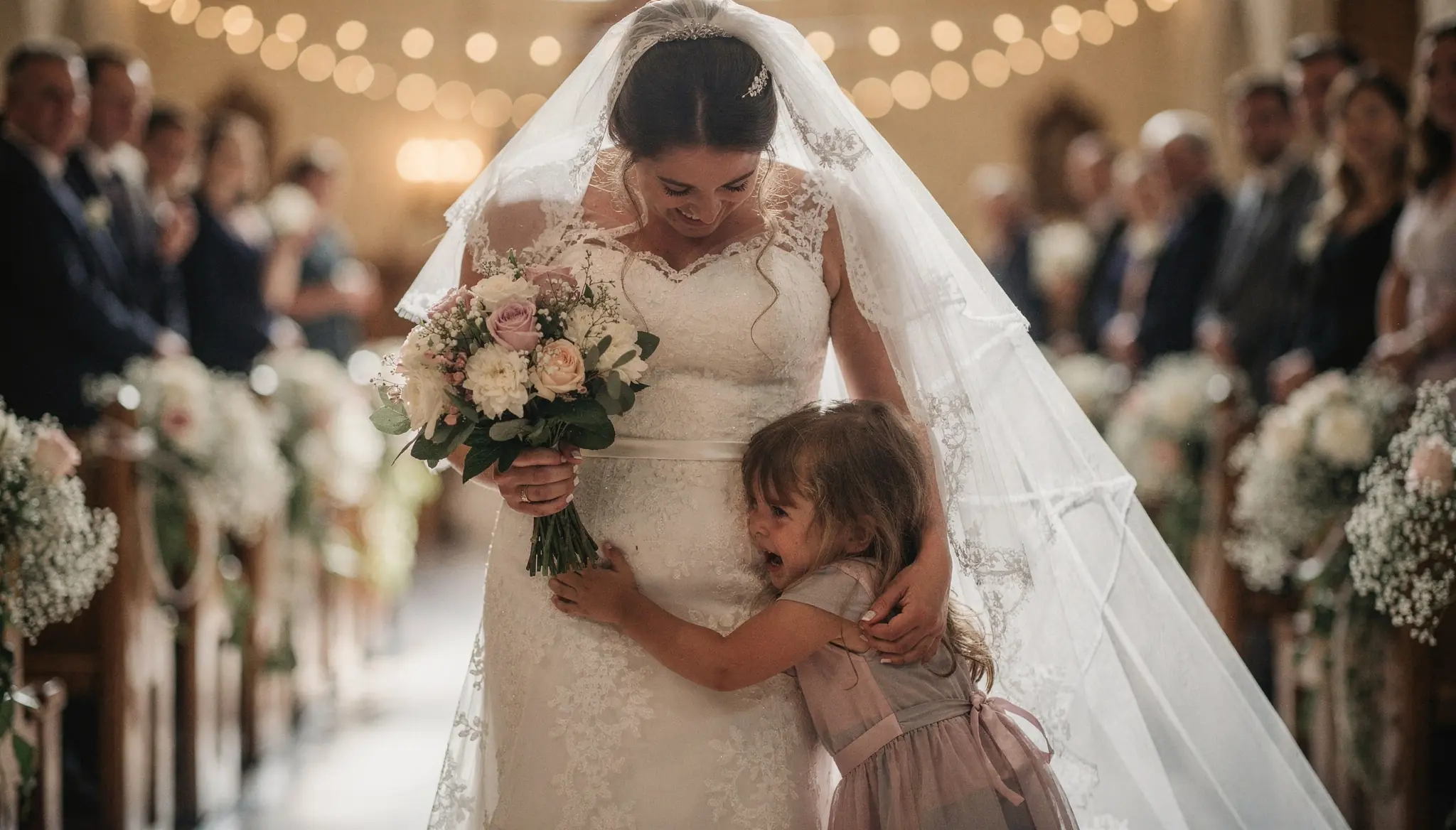 A Crying Little Girl Clung to the Bride Minutes Before the Wedding — Then She Called Her Mommy