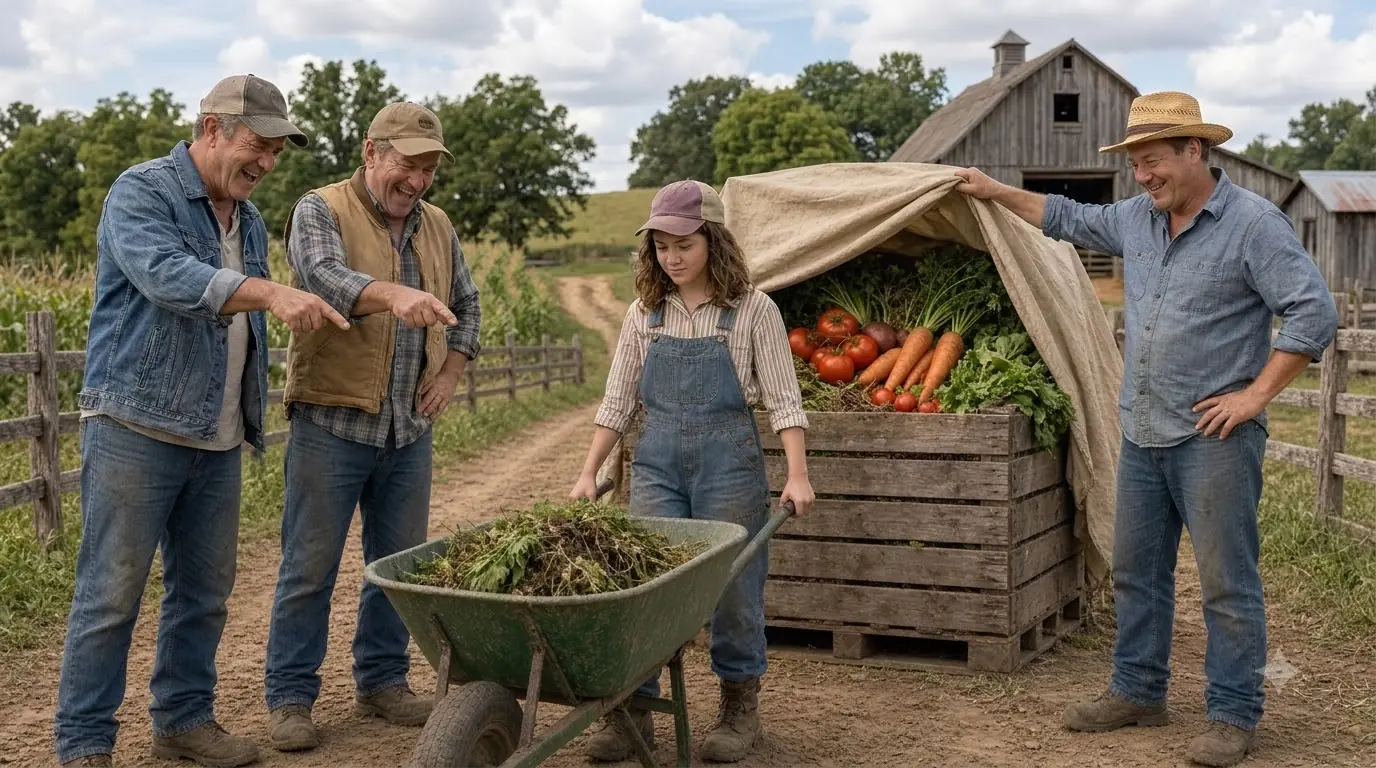Two Farmers Mocked the Teen Dragging Garbage Across Her Field — Then She Pulled Back the Tarp and Wiped the Smirks Away