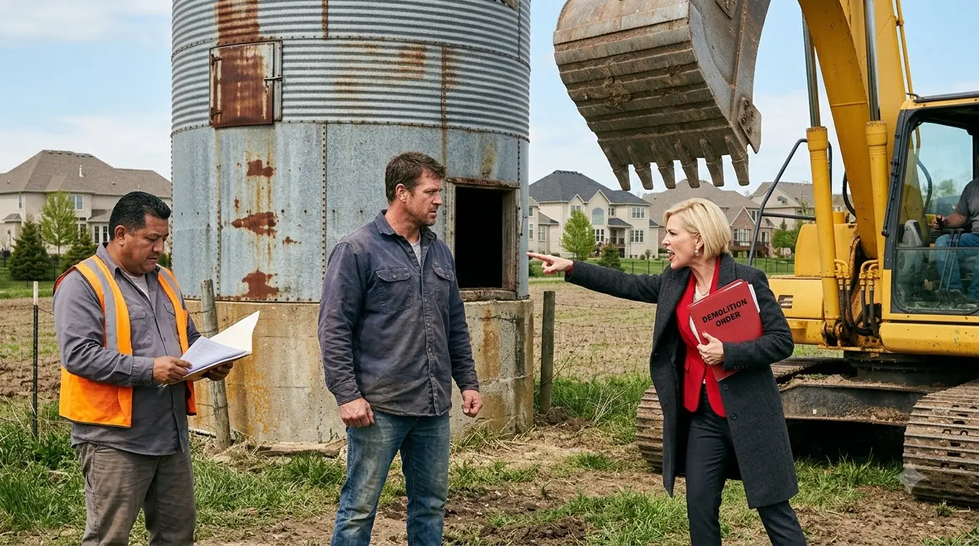 HOA Hired a Crew to Demolish My Grain Silo — Then the Contractor Asked Me to Sign the Permit