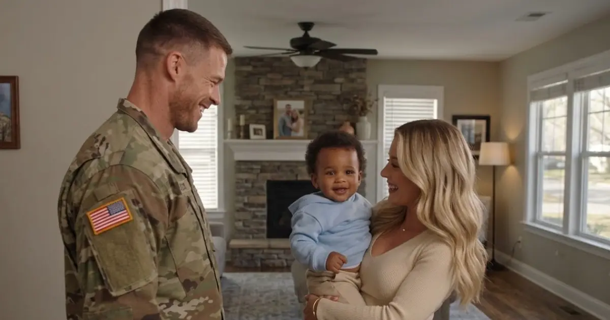 Soldier Returned Home After Nearly Three Years Away — His Wife Was Holding a Child