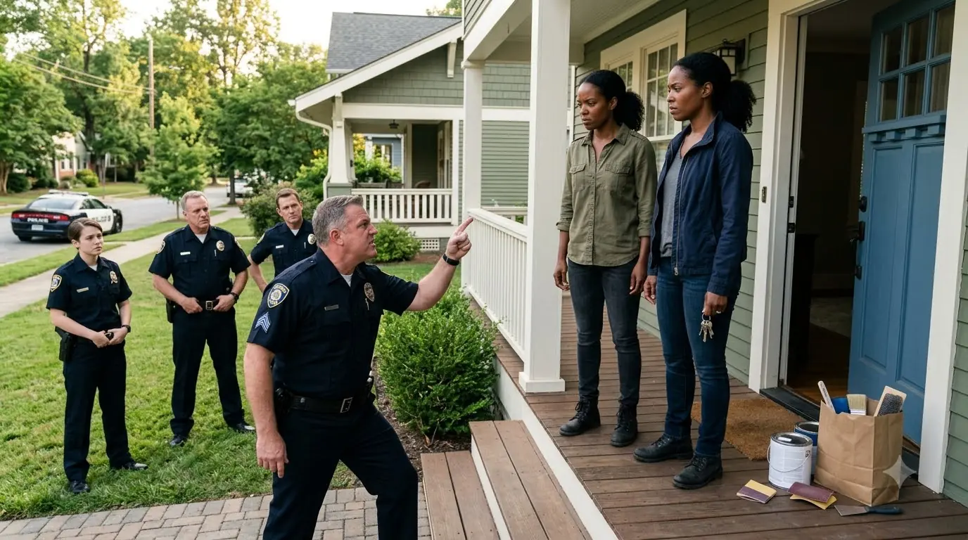 4 Cops Surrounded A Twin Outside Their Own House — Then Both Pulled Badges In Sync