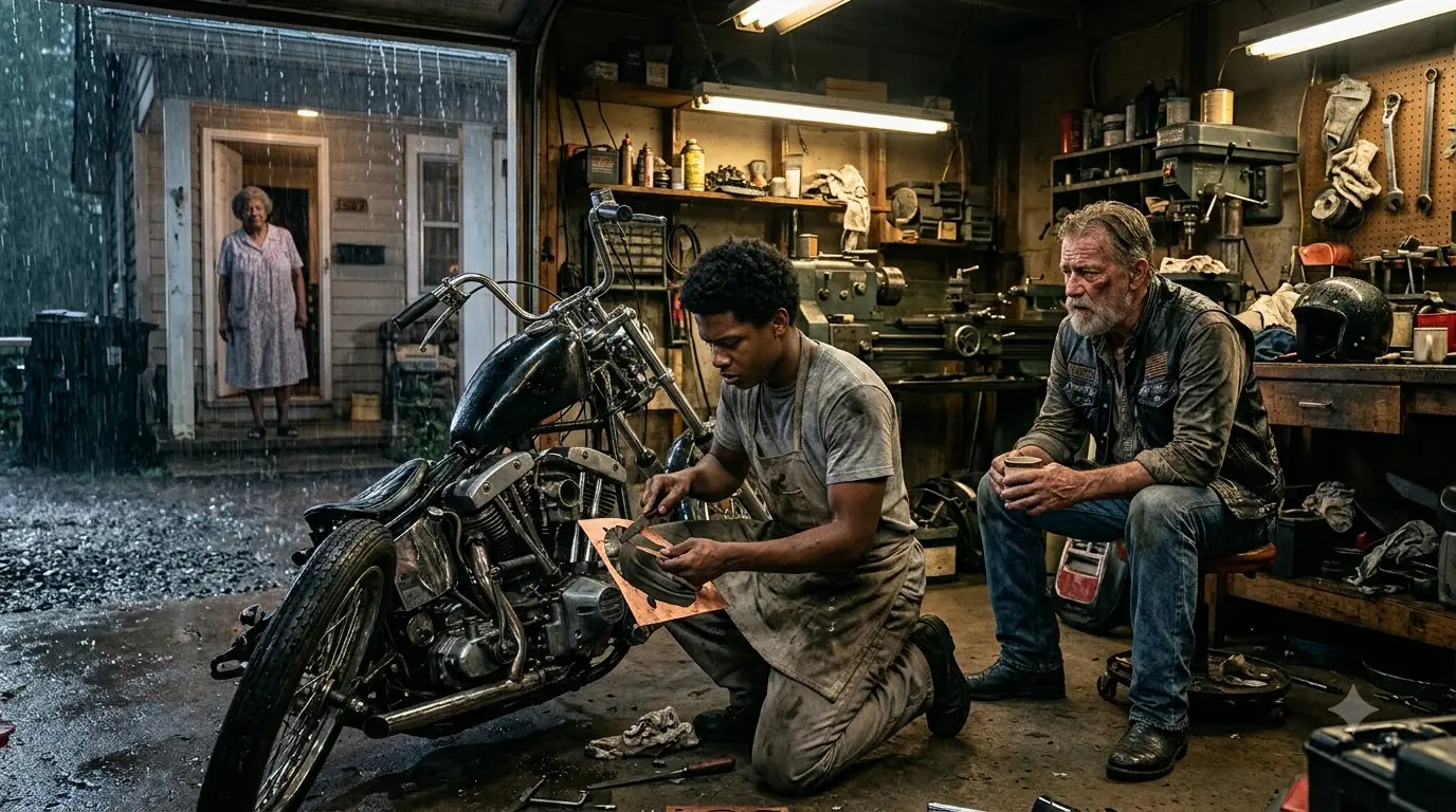 Boy Fixes Biker's Broken Engine With Scrap — Then 200 Hells Angels Come at Dawn