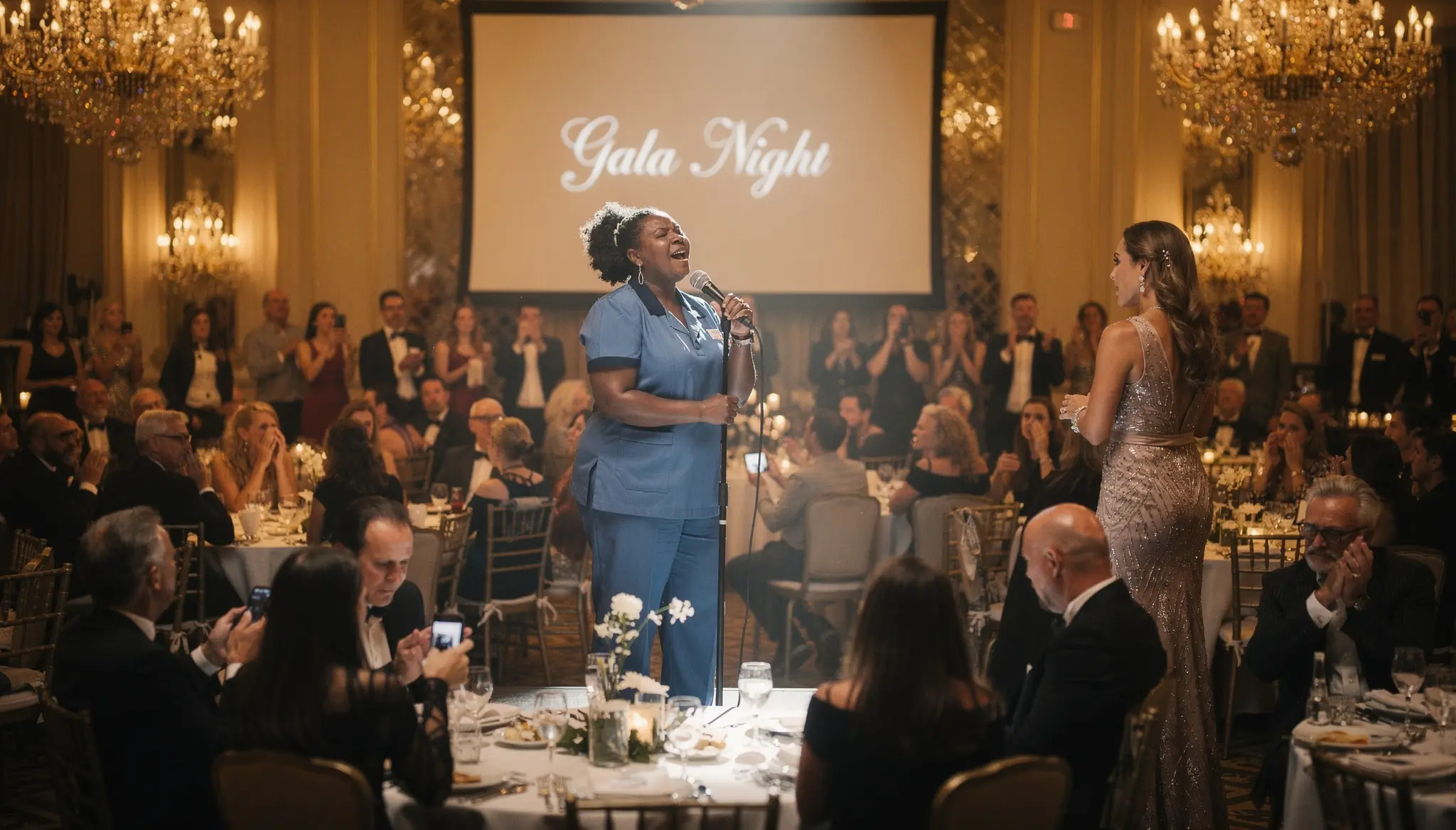 CEO's Wife Invited Black Cleaning Lady to Her Gala "as a Joke" — 300 Guests Sob at Her First Note
