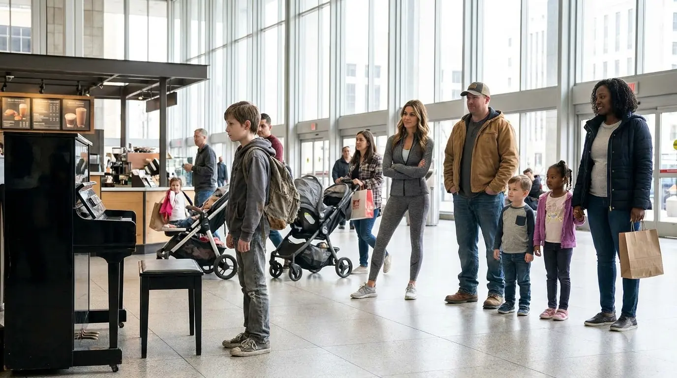They Told a Ten-Year-Old to Leave the Station Piano Alone — He Set Down His Backpack and Sat Anyway