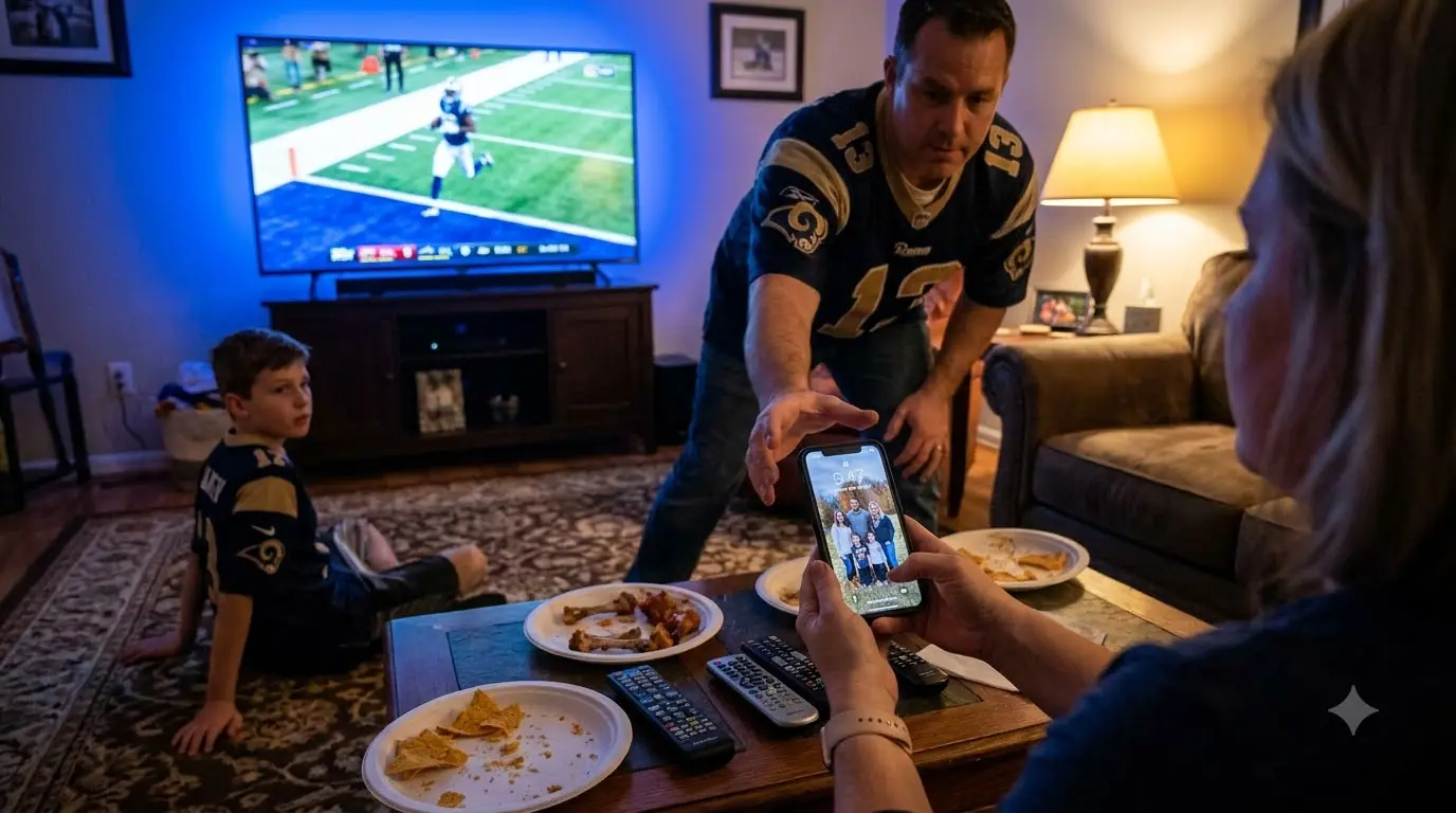 A Phone Buzzed During Sunday Football — The Photo on the Lock Screen Was Taken in Their Bedroom