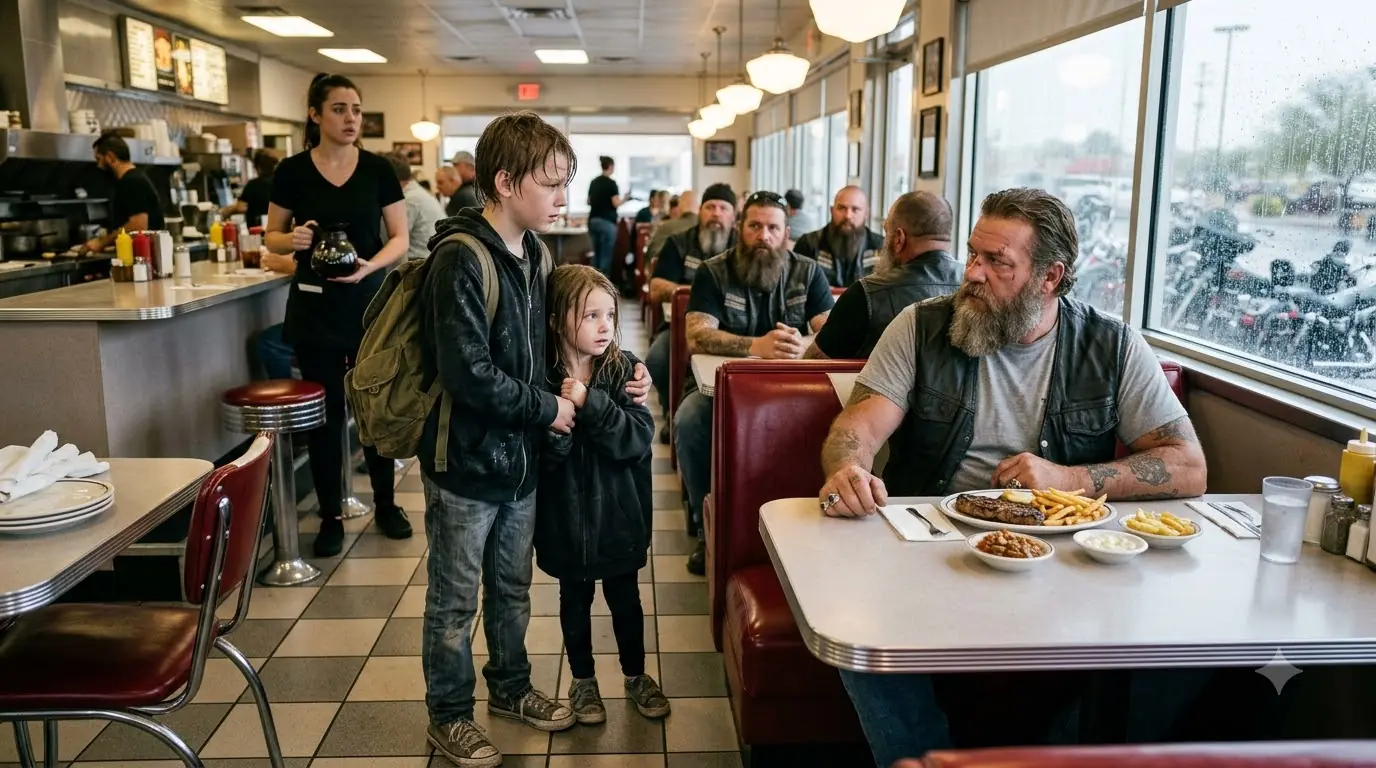 Two Hungry Children Asked a Biker for Leftovers — Then an Old Patch Fell From the Boy’s Bag