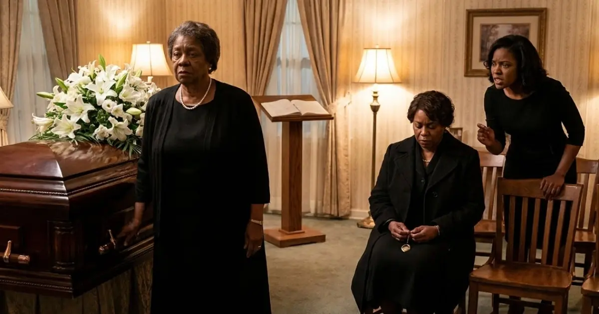 A Stranger Sat in the Family Row at Her Husband’s Funeral — The Widow Turned From the Casket When She Stood Up