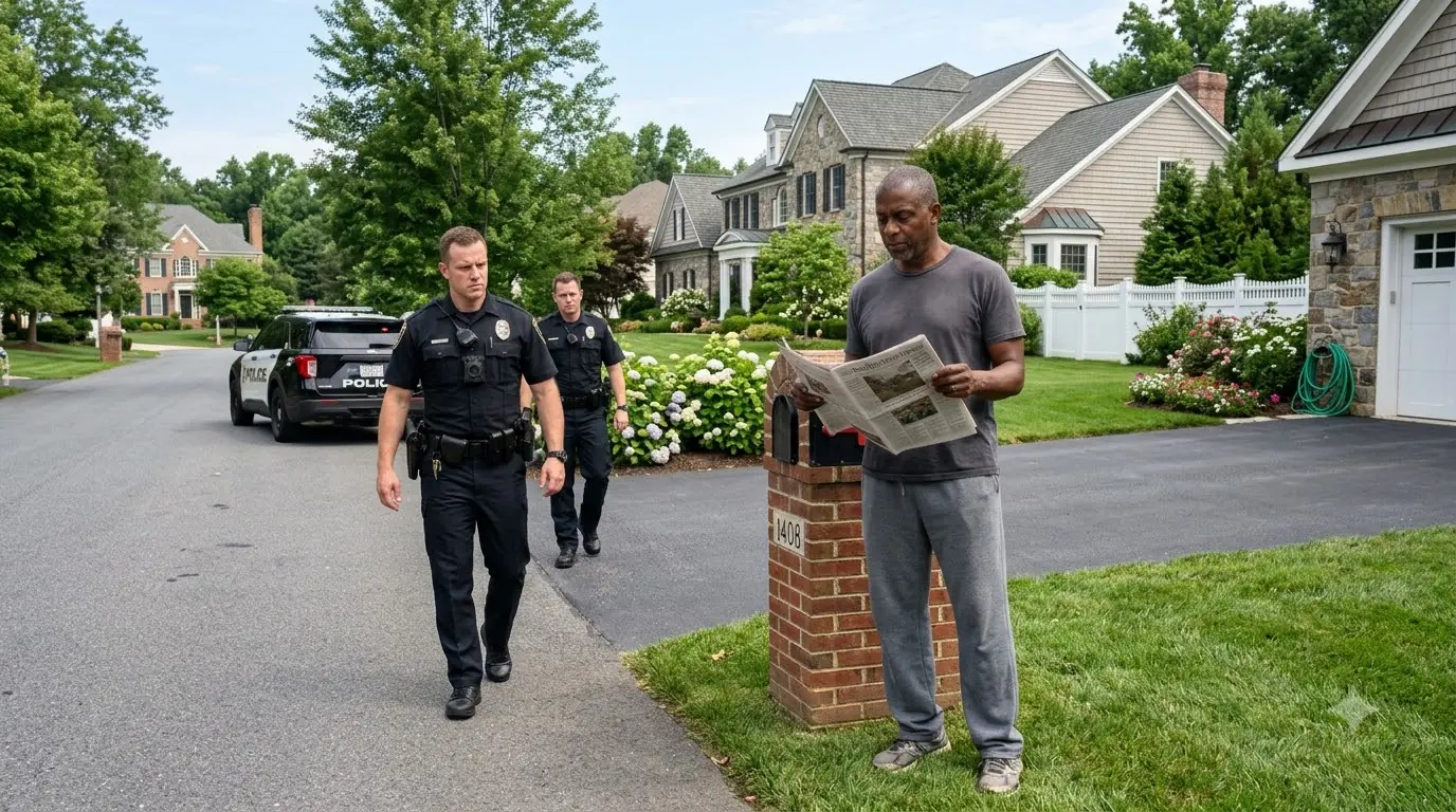 A Cop Arrested a Quiet Homeowner at His Own Mailbox — Then Two Black SUVs Turned Into the Driveway