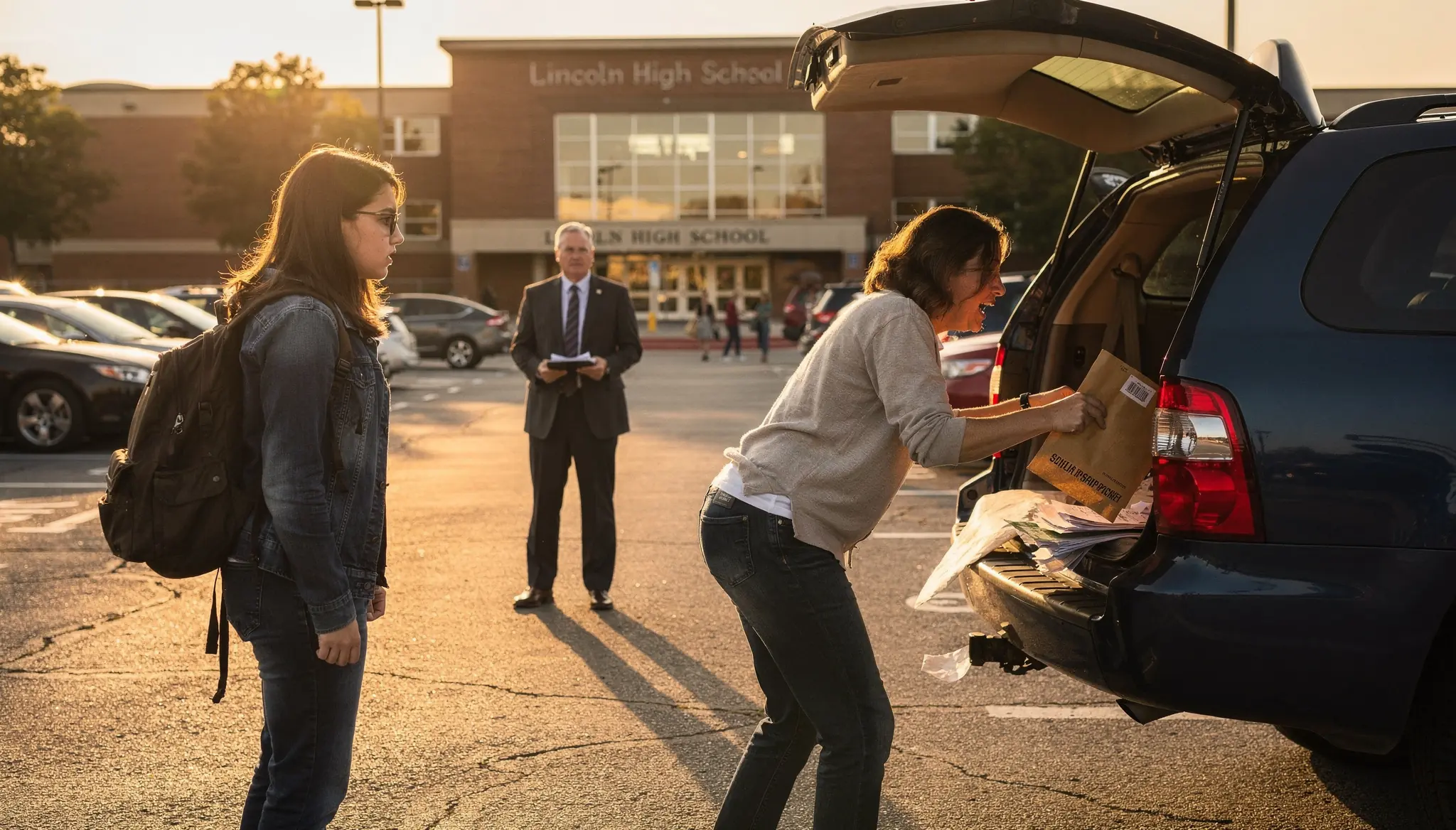 Her Mother Tossed the Scholarship Packet Into the SUV — Then the Principal Walked Across the Parking Lot