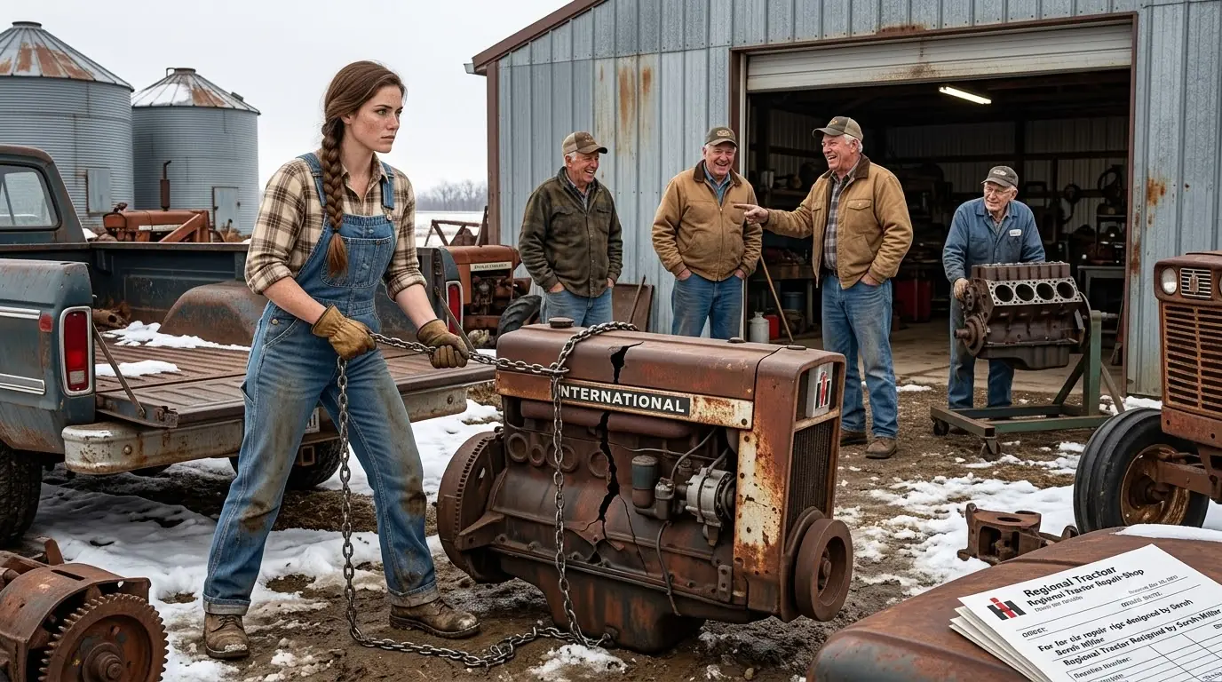 They Laughed at the Cracked Engines She Hauled Home — Then the Salvage Yard Went Quiet