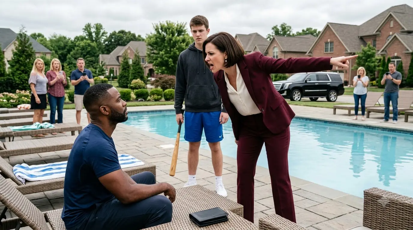 She Sent Her Son With a Bat to Clear the Pool — Then the Homeowner Reached Into His Pocket