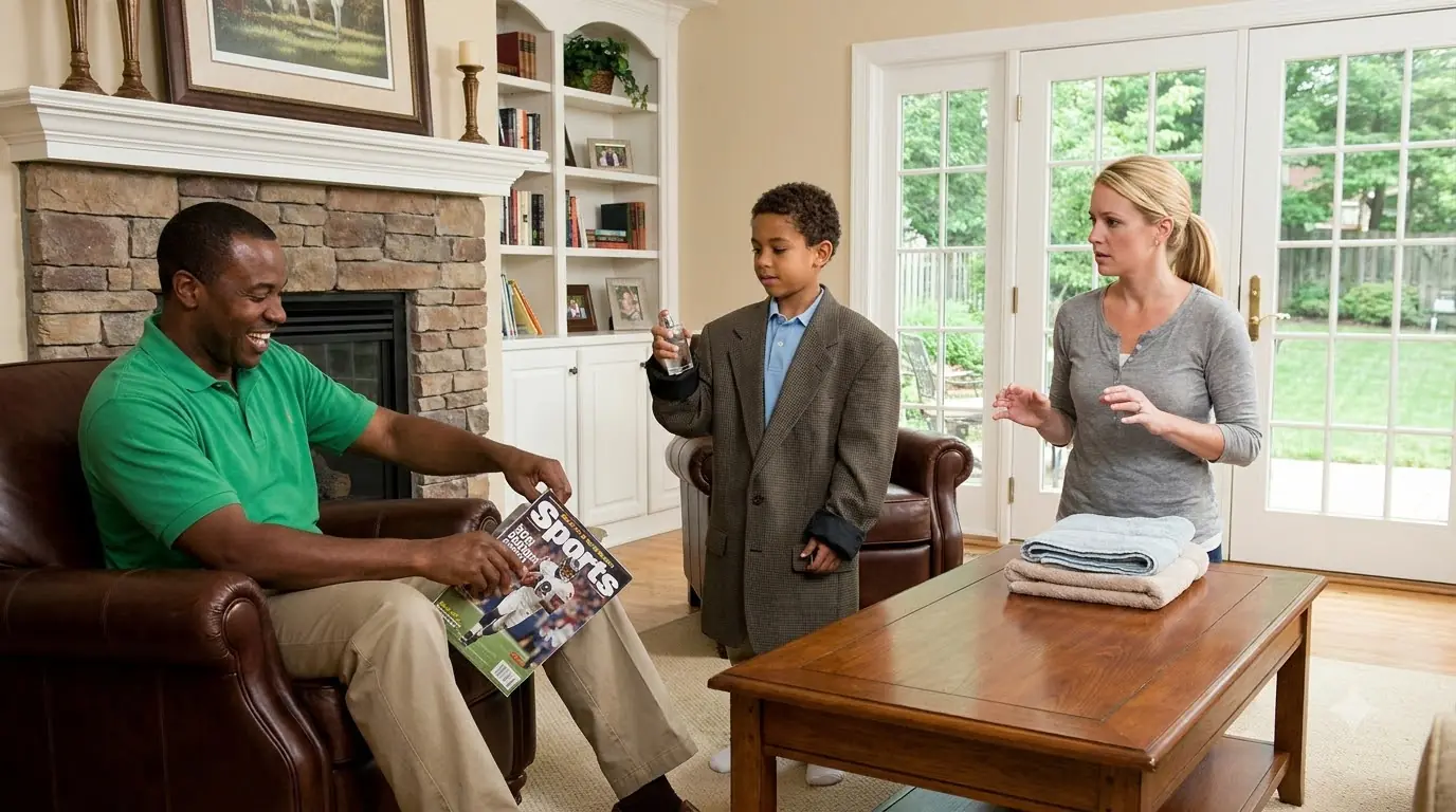 Young Boy Walked Into the Den Wearing Another Man’s Blazer — Then His Father Stopped Laughing