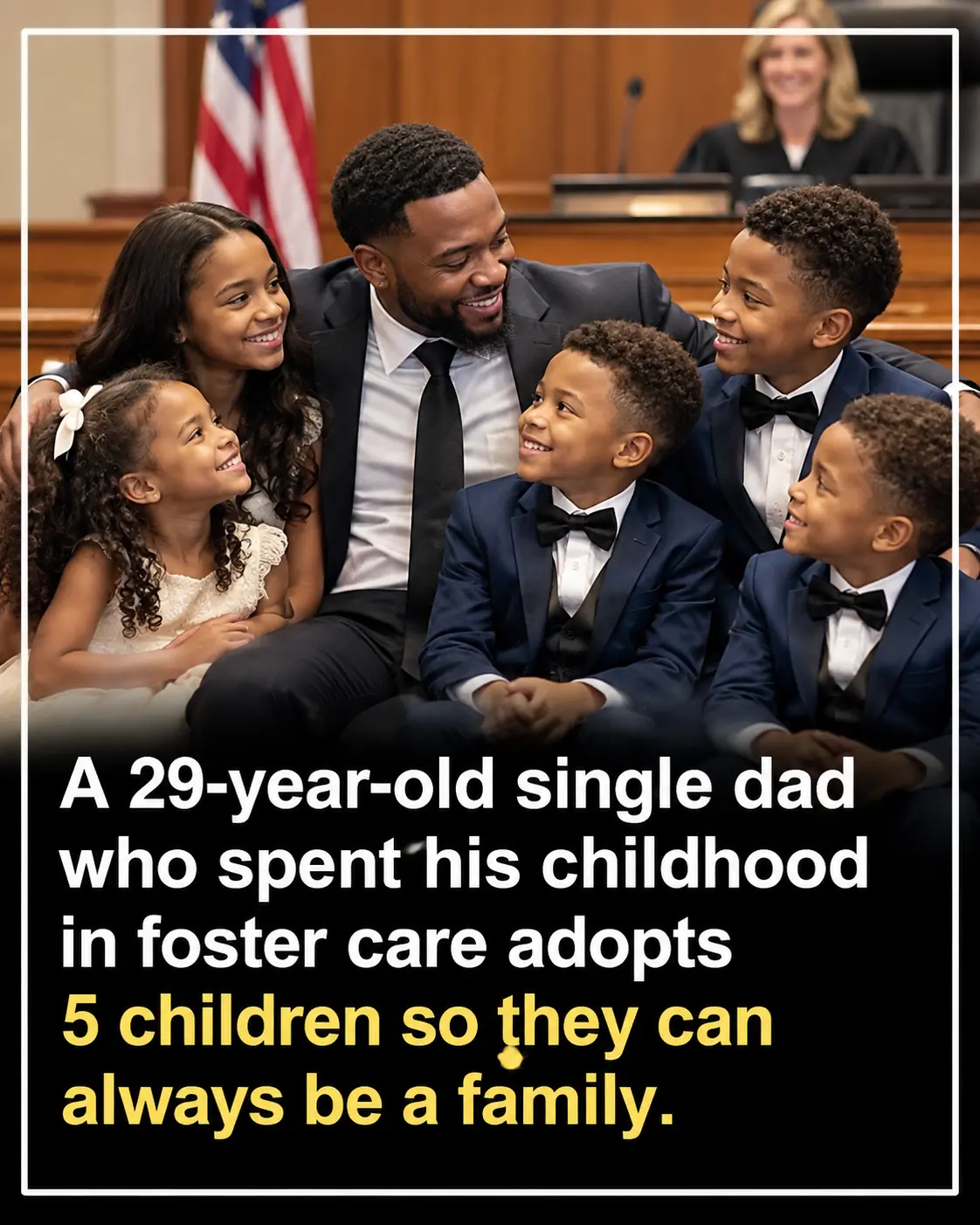 Single Dad Who Grew Up in Foster Care Adopts Five Siblings to Keep Them Together