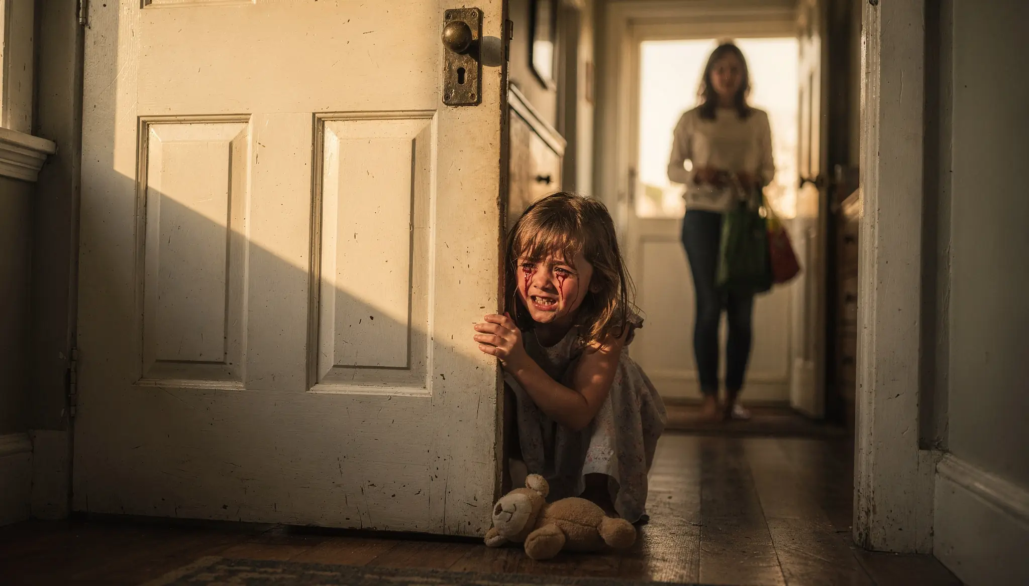 A Little Girl Was Crying Behind a Locked Door — Then Her Mother Came Home Before Dinner
