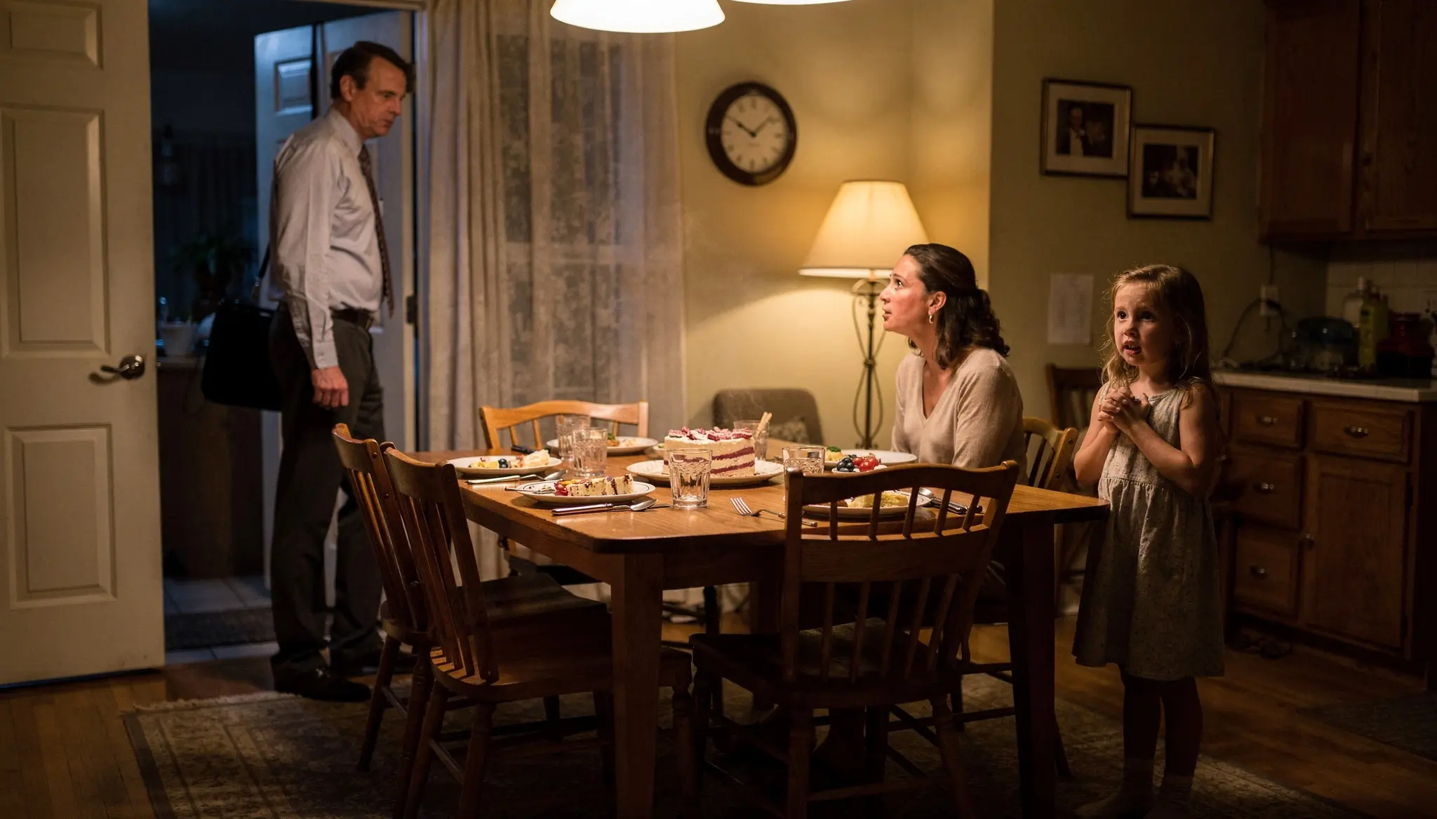 A Little Girl Was Made to Stand Beside the Dinner Table — Then Her Father Came Home Before Dessert