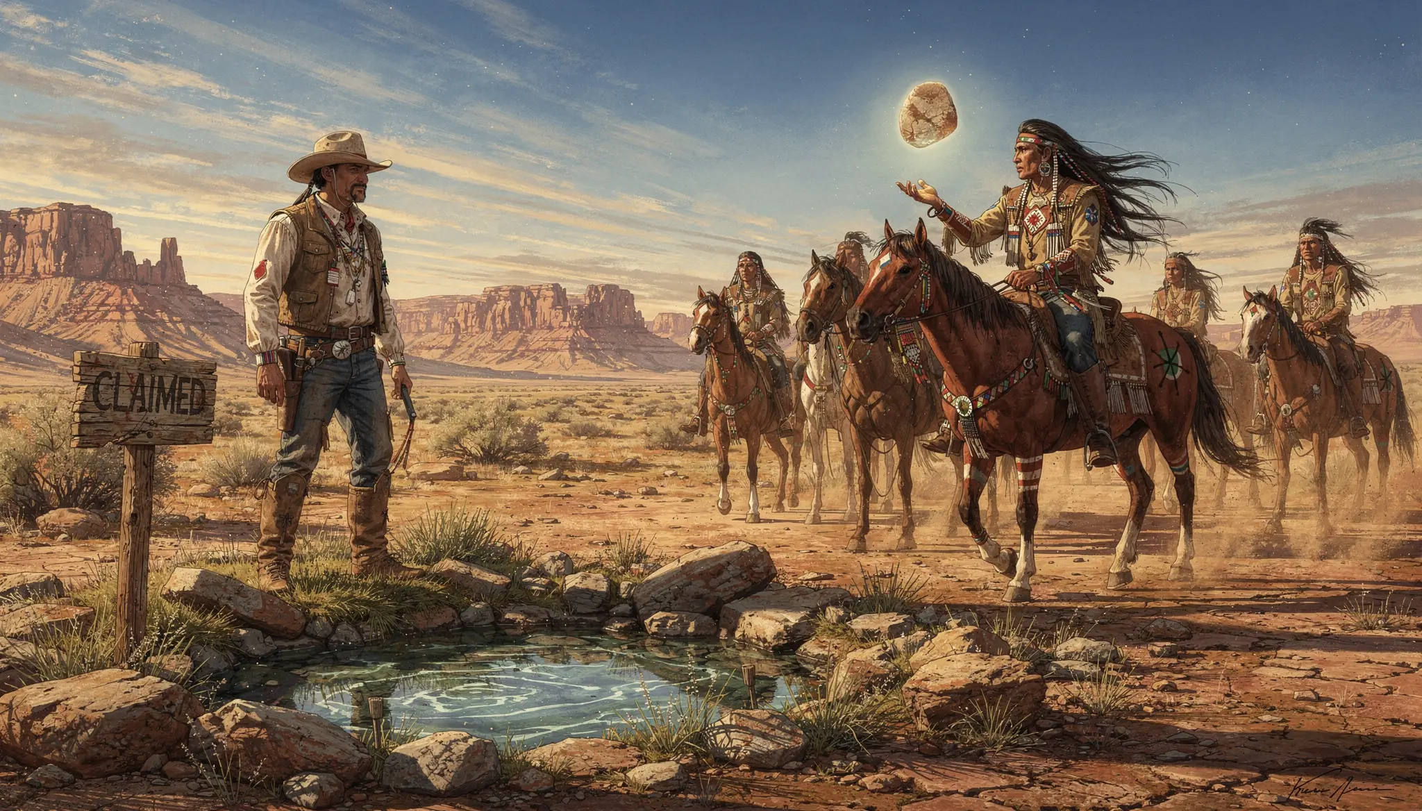 A Cattleman Claimed the Only Spring Before the Whole Town — Then Apache Riders Brought a Stone From the Desert