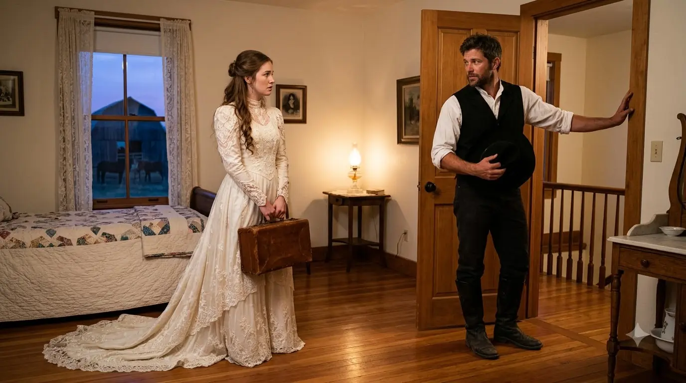 A Bride Watched Her Husband Walk Toward the Barn — Then His Wedding-Night Confession Changed the Silence
