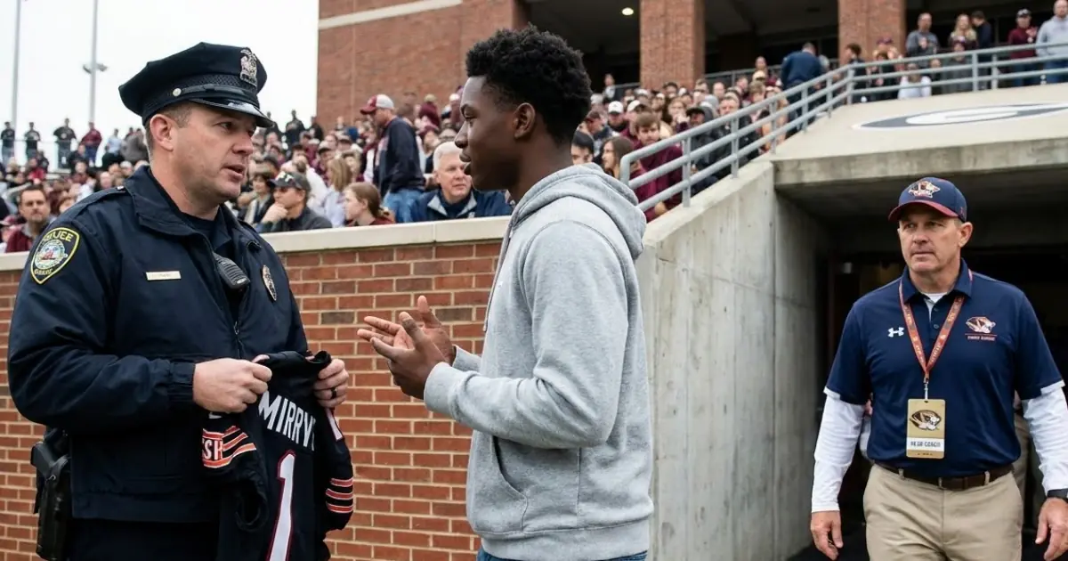 A Police Officer Took a Black Teen’s Jersey Outside the Stadium — Then the Head Coach Walked Out of the Tunnel