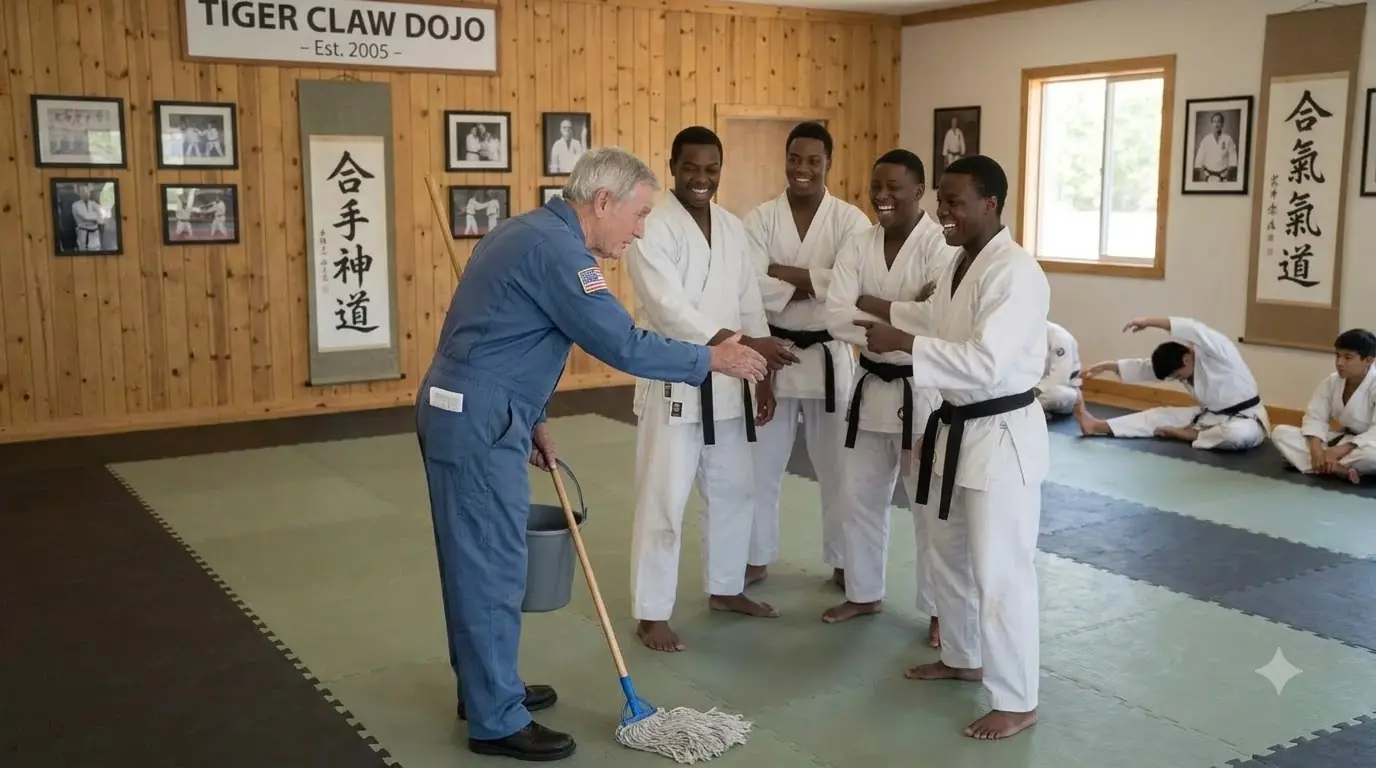 The Dojo Janitor Took on a Black Belt’s Challenge — One Move Made Everyone See Him in a Whole New Way