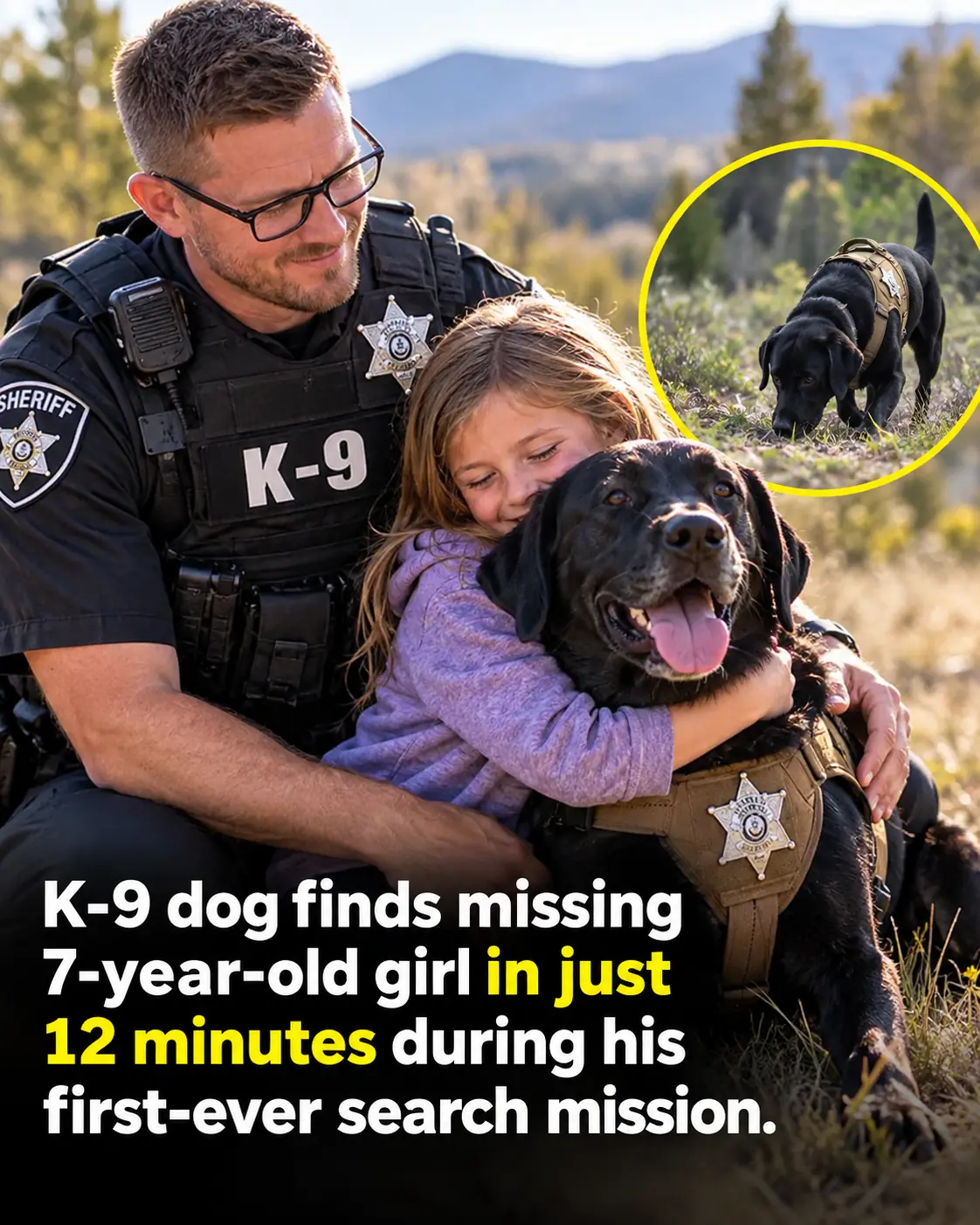 Missing 7-Year-Old Found in Just 12 Minutes After K-9 Rex Picks Up Her Scent