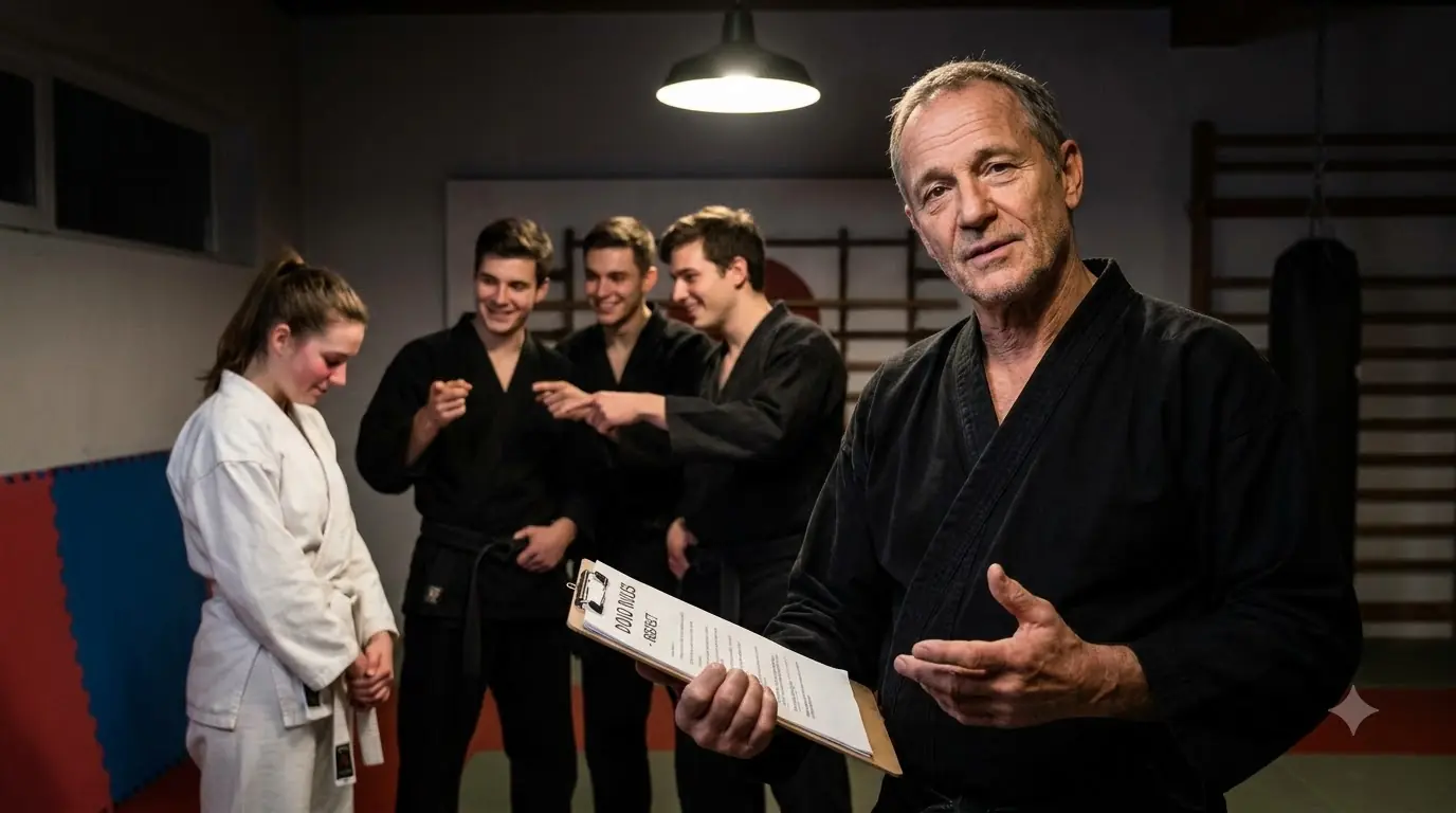 Three Black Belts Mocked the “Rookie” — Then Their Coach Said, “She’s Not Making Mistakes.”