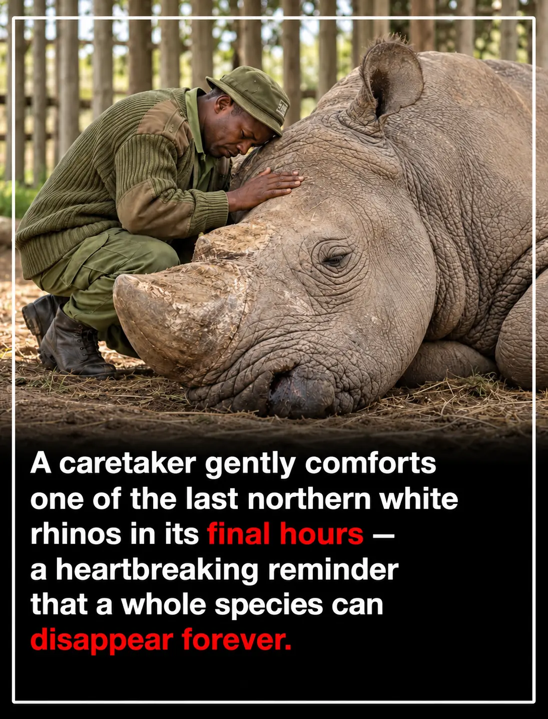 The Heartbreaking Final Moments of Sudan, the Last Male Northern White Rhino