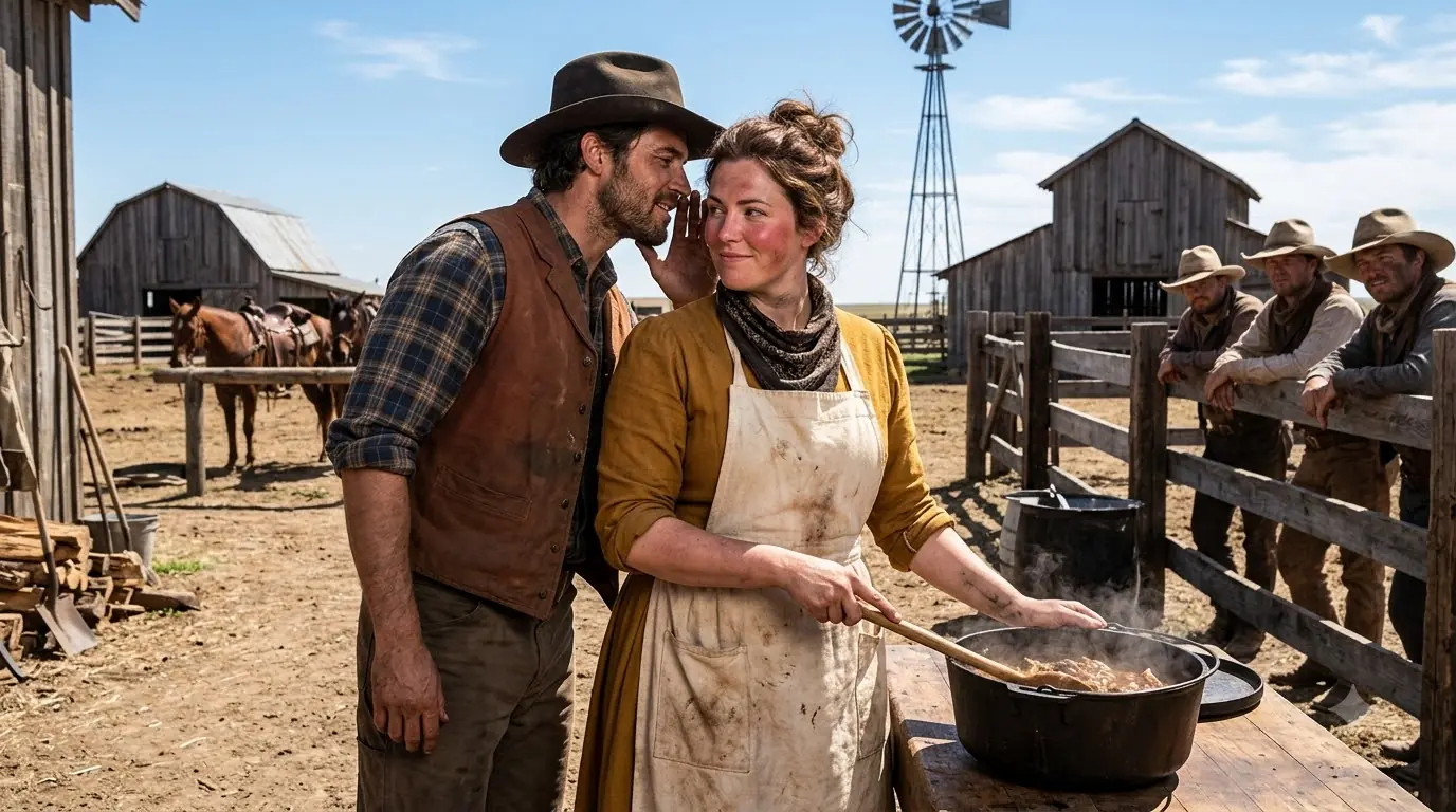 Thirty Cowboys Laughed the New Camp Cook — Then Someone Tried to Make Sure She Failed