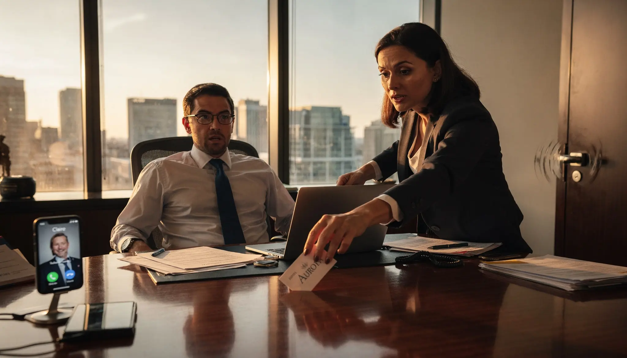 She Tossed the Hotel Key on His Desk and Asked Since When the Office Used Room Cards — Then Claire Called and Someone Knocked