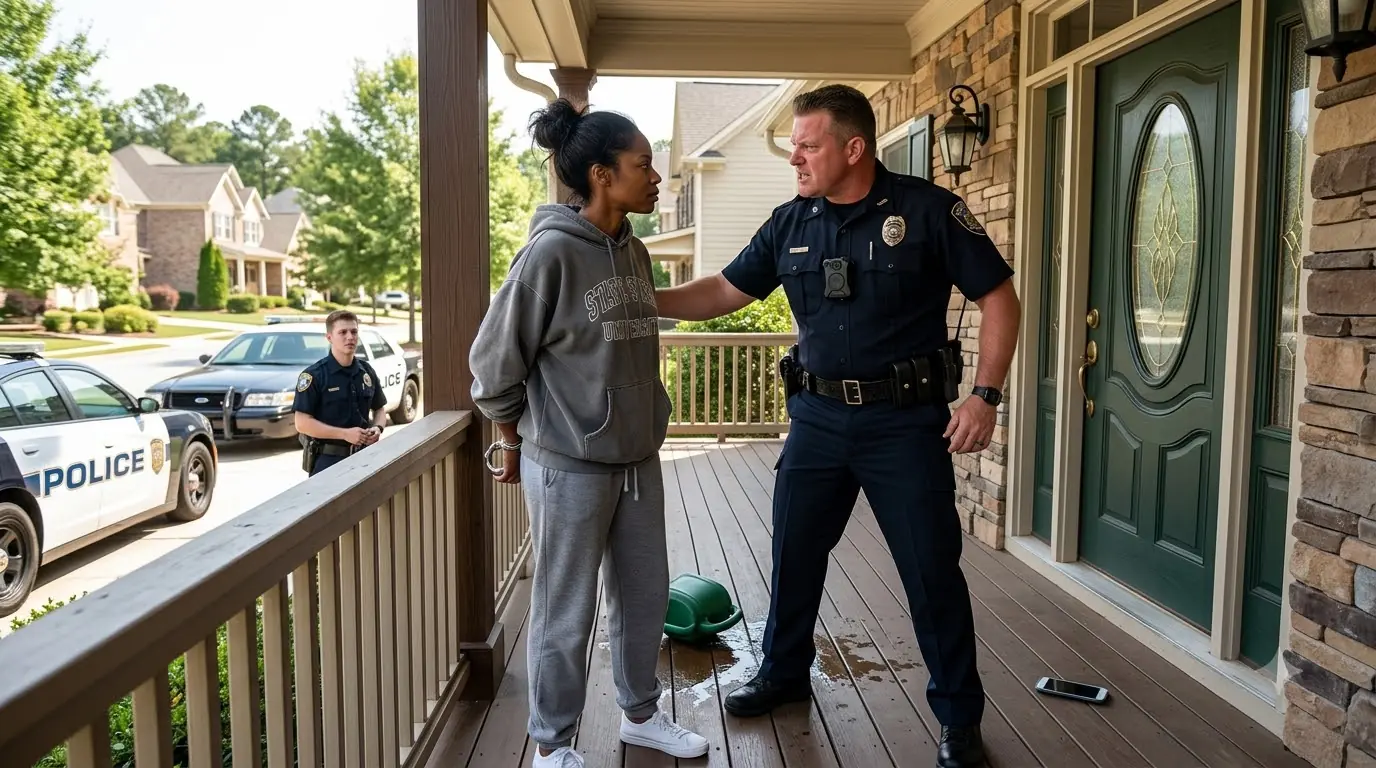 Police Handcuffed Her on Her Own Porch — The Station Learned Who They Had Brought In