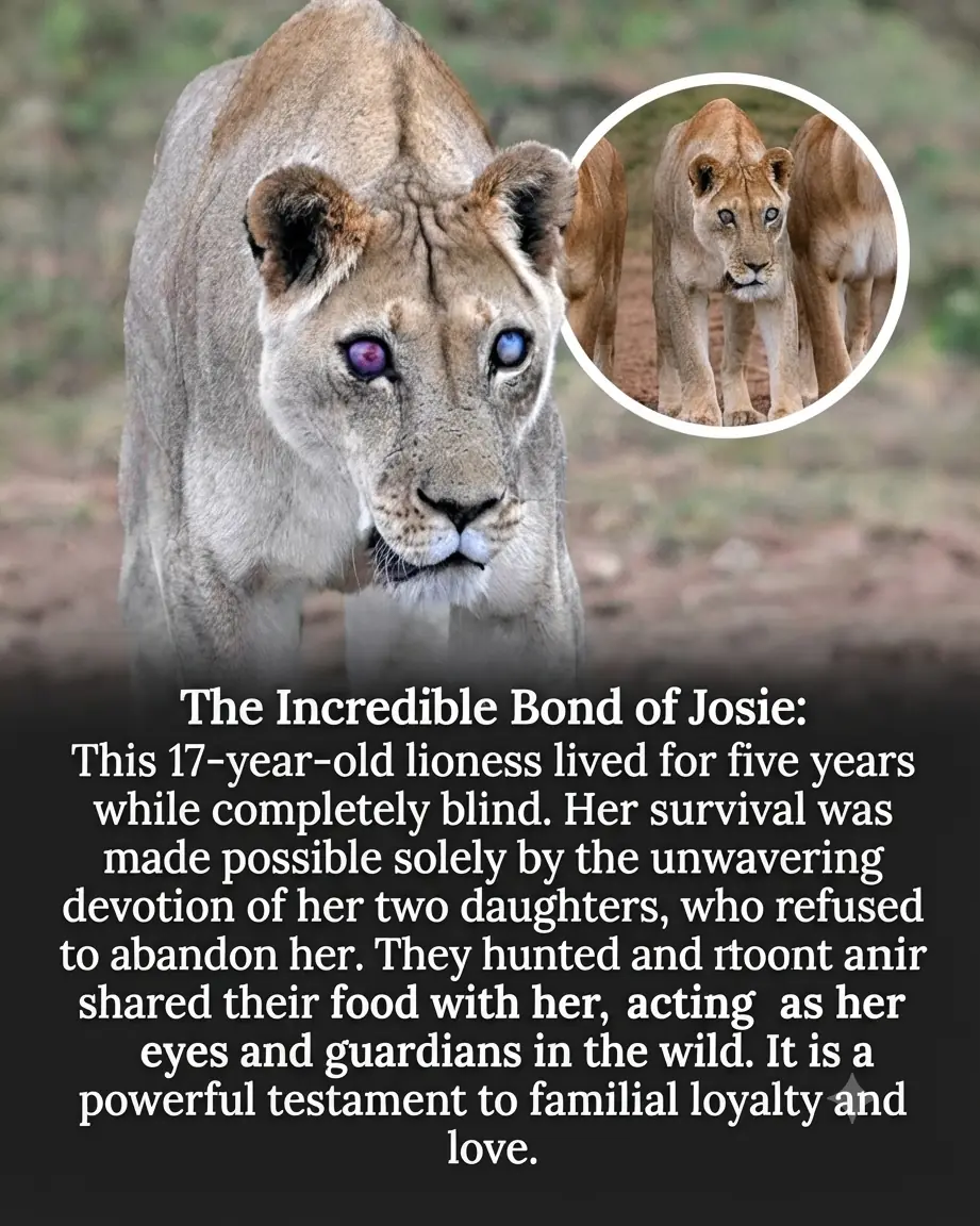 She Lost Her Sight, But Her Daughters Never Left Her Behind: The Remarkable Story of Josie the Lioness