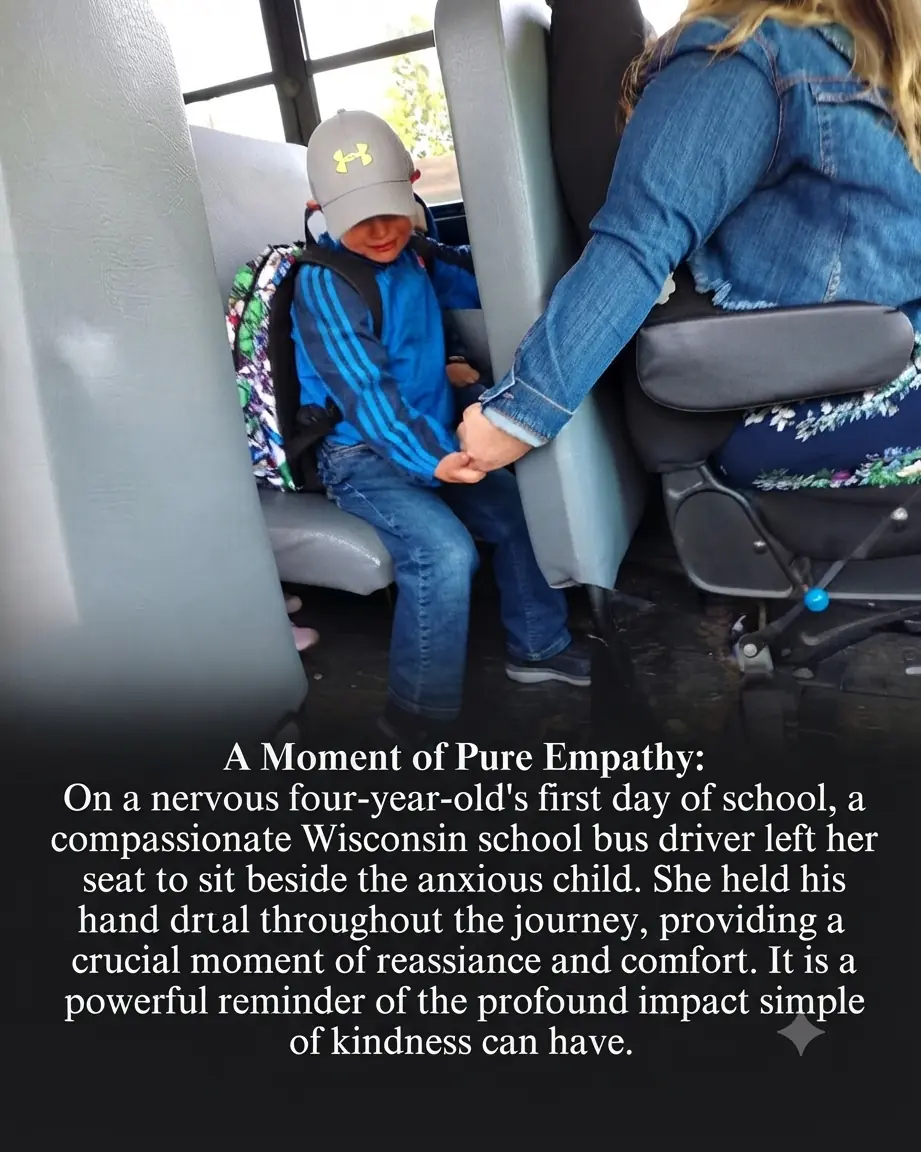 He Was Too Scared to Let Go of Mom—Then the Bus Driver Reached Back and Held His Hand