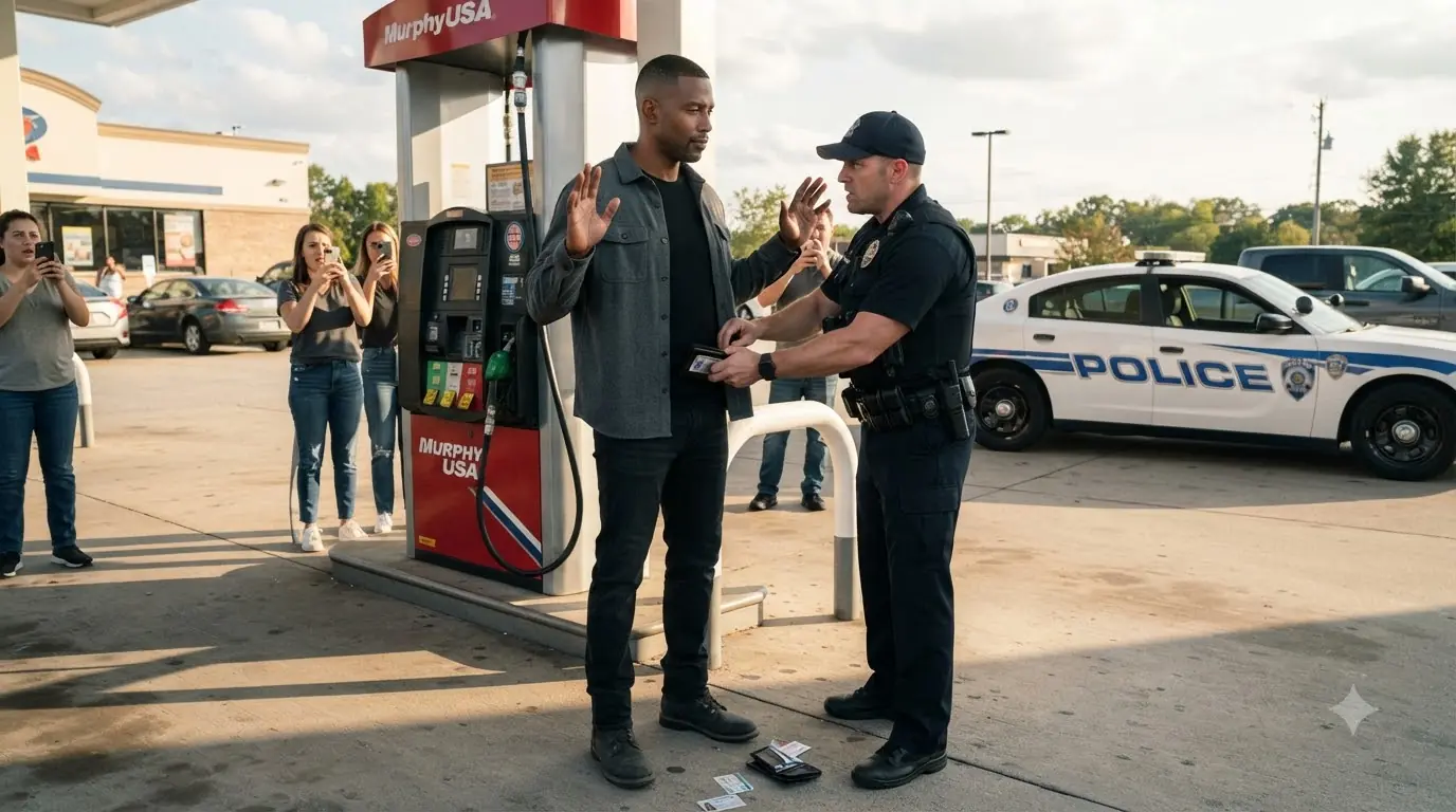The Officer Shamed a Man at the Gas Pump — Then the Cruiser Started Pinging