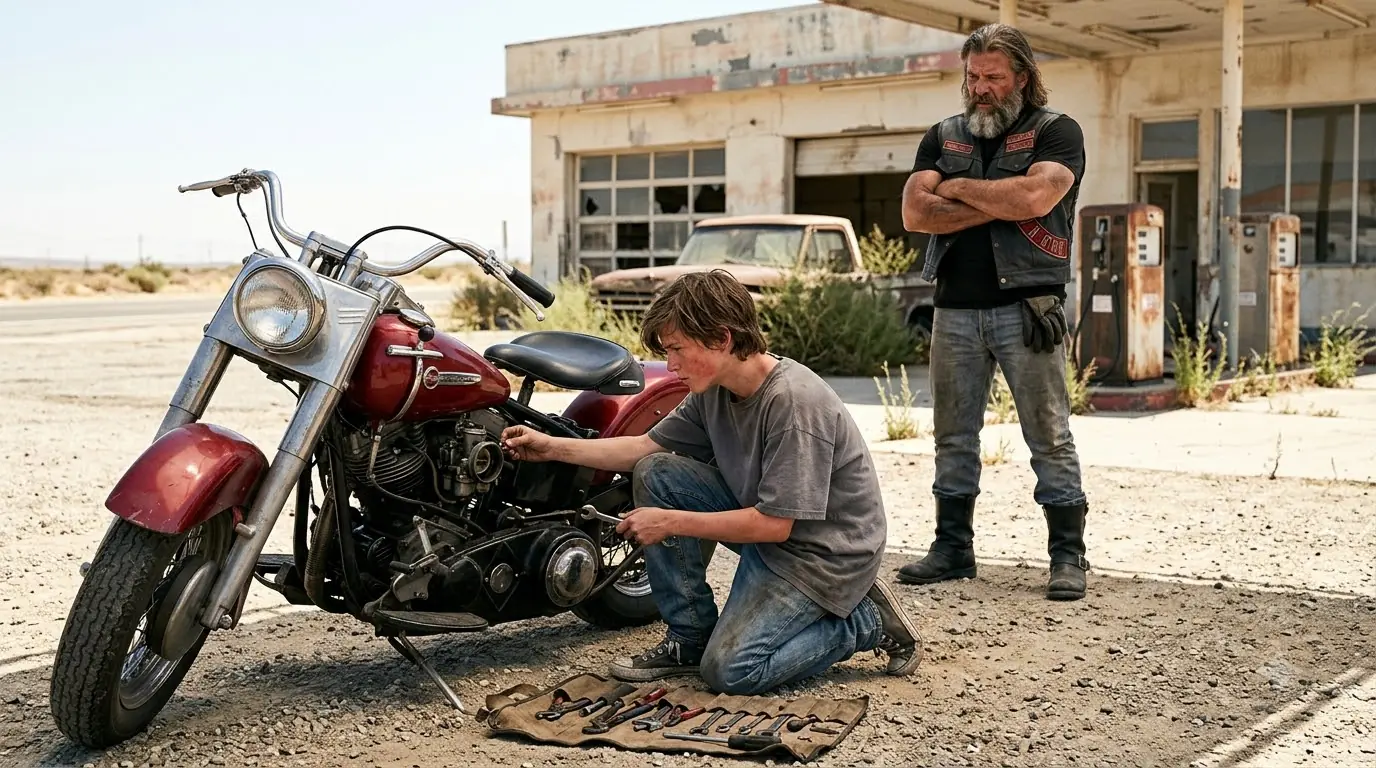 He Fixed a Stranded Biker’s Dying Panhead — Then Route 58 Began to Tremble