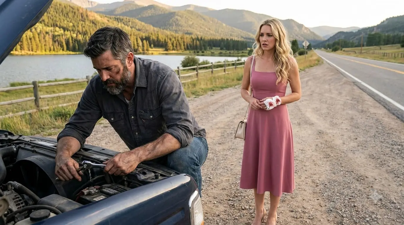 A Single Dad Fixed a Stranded Woman’s Truck Before His Blind Date — Then the Glove Box Revealed a Name He Thought Was Buried