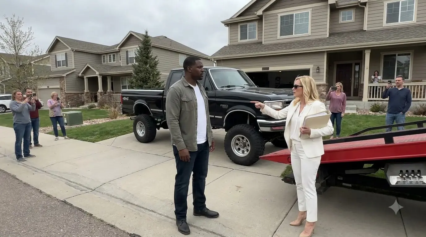 HOA President Ordered His Truck Towed From His Own Driveway — Then the Officer Opened His Credential Wallet