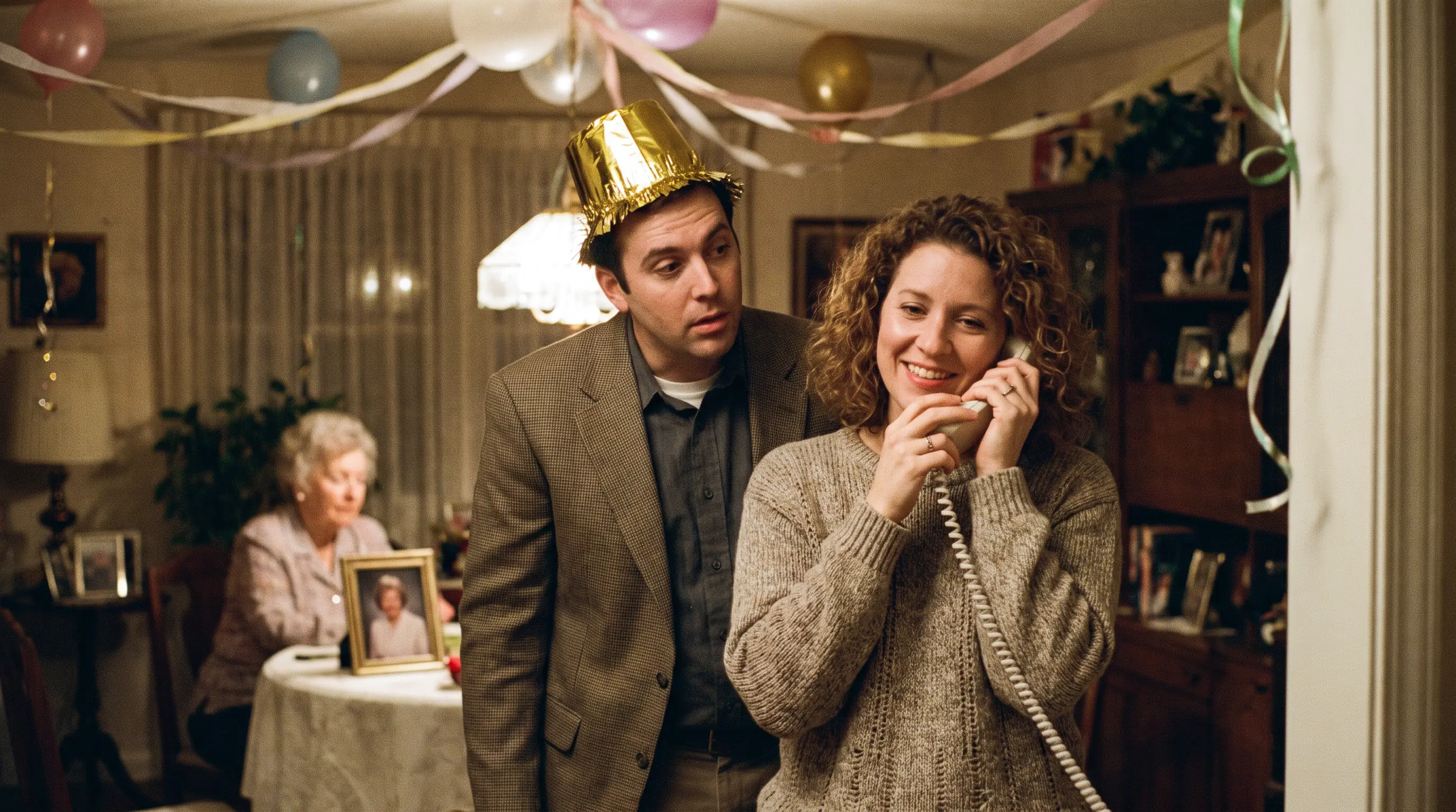 She Answered a Grieving Mother's Call Every New Year's Eve — Then the Man in the Gold Party Hat Asked Why She Kept Inviting Him Over