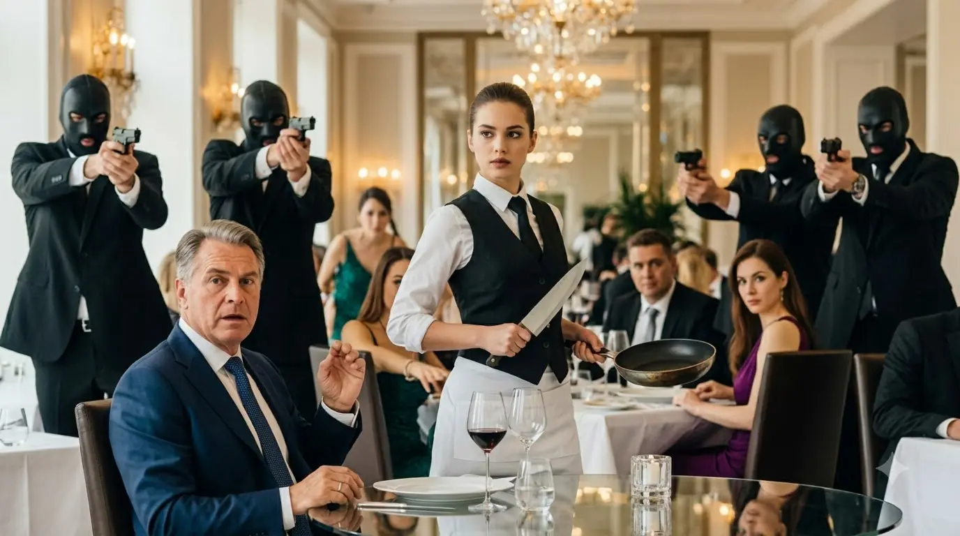 Five Men Attacked A Billionaire CEO in a Restaurant — Waitress’s Hidden Skill Changed Everything...