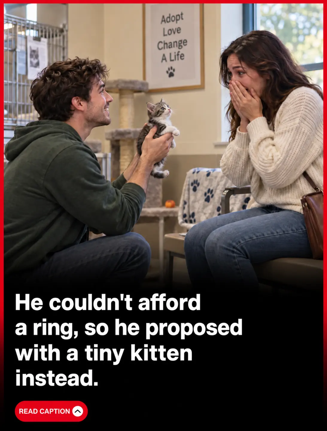 He Couldn’t Afford a Diamond Ring—So He Proposed With a Kitten Instead